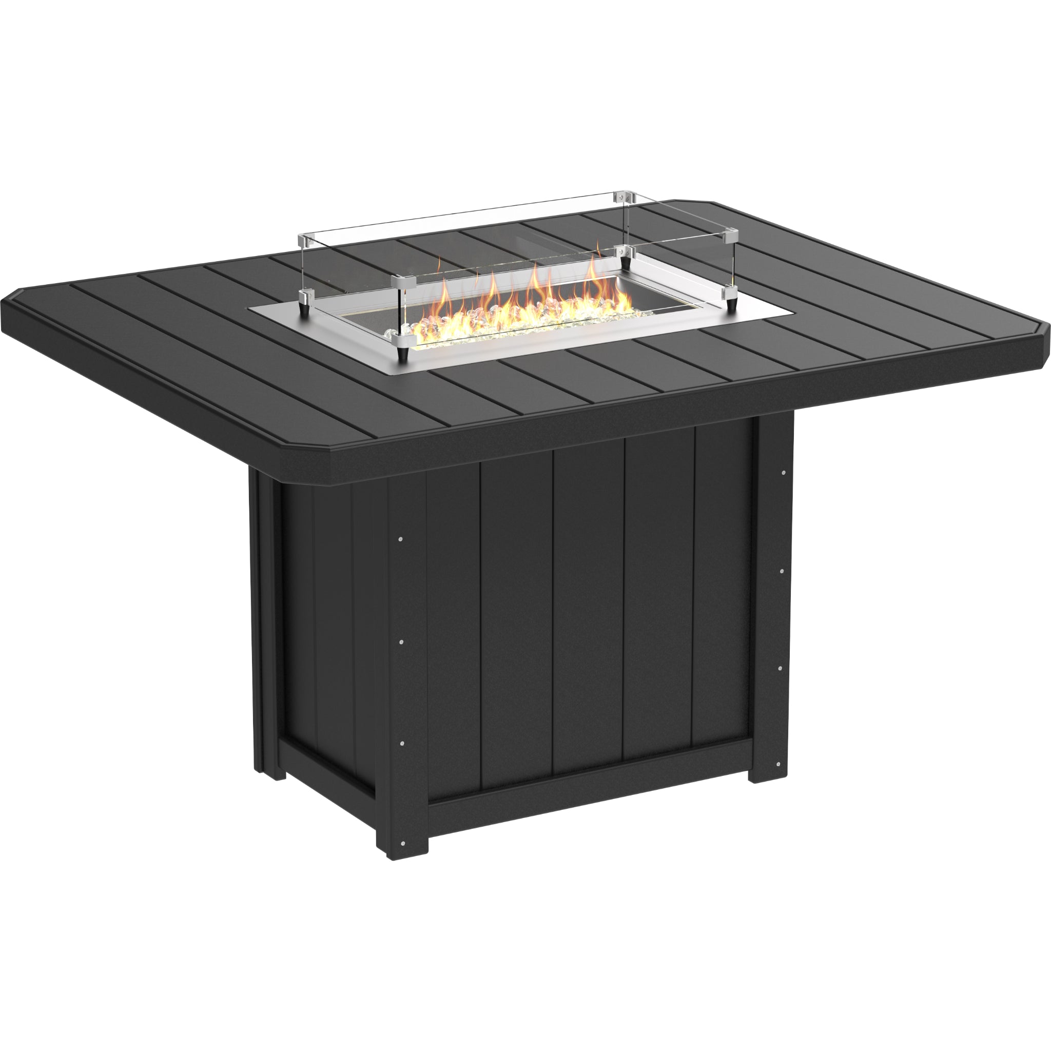LuxCraft Lumin 62″ Rectangular Fire Table – Outdoor Poly Patio Counter Height Fire Table (LFT62R)