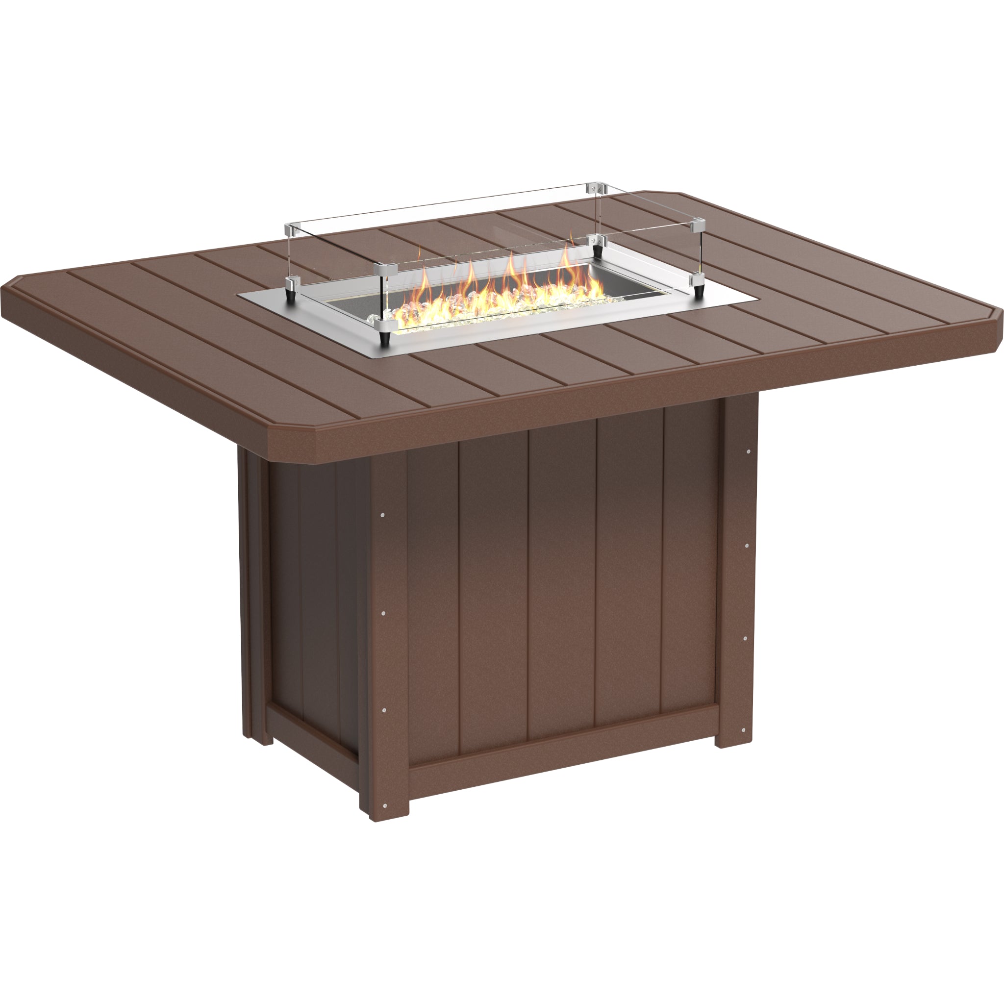 LuxCraft Lumin 62″ Rectangular Fire Table – Outdoor Poly Patio Counter Height Fire Table (LFT62R)