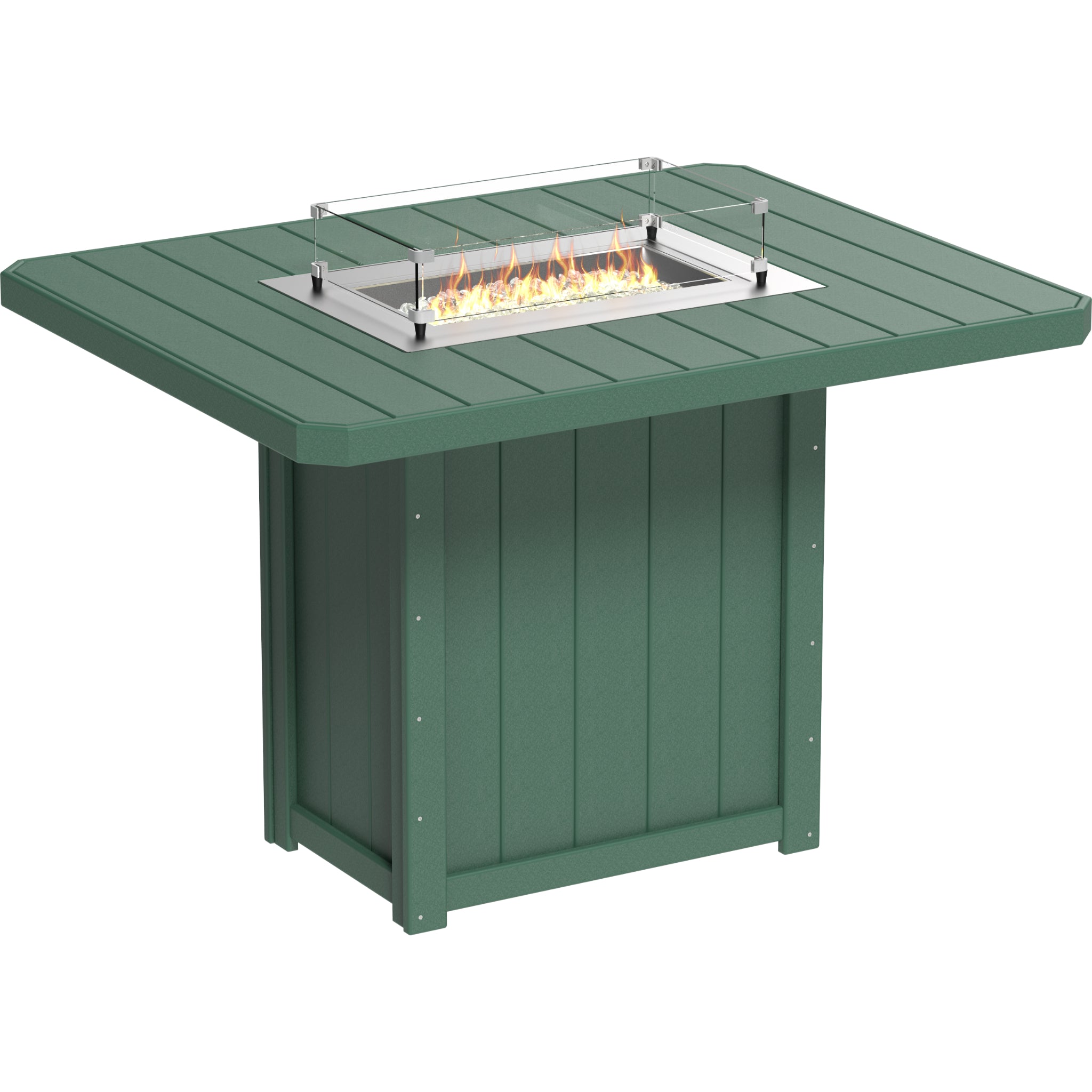 LuxCraft Lumin 62″ Rectangular Fire Table – Outdoor Poly Patio Bar Height Fire Table (LFT62R)