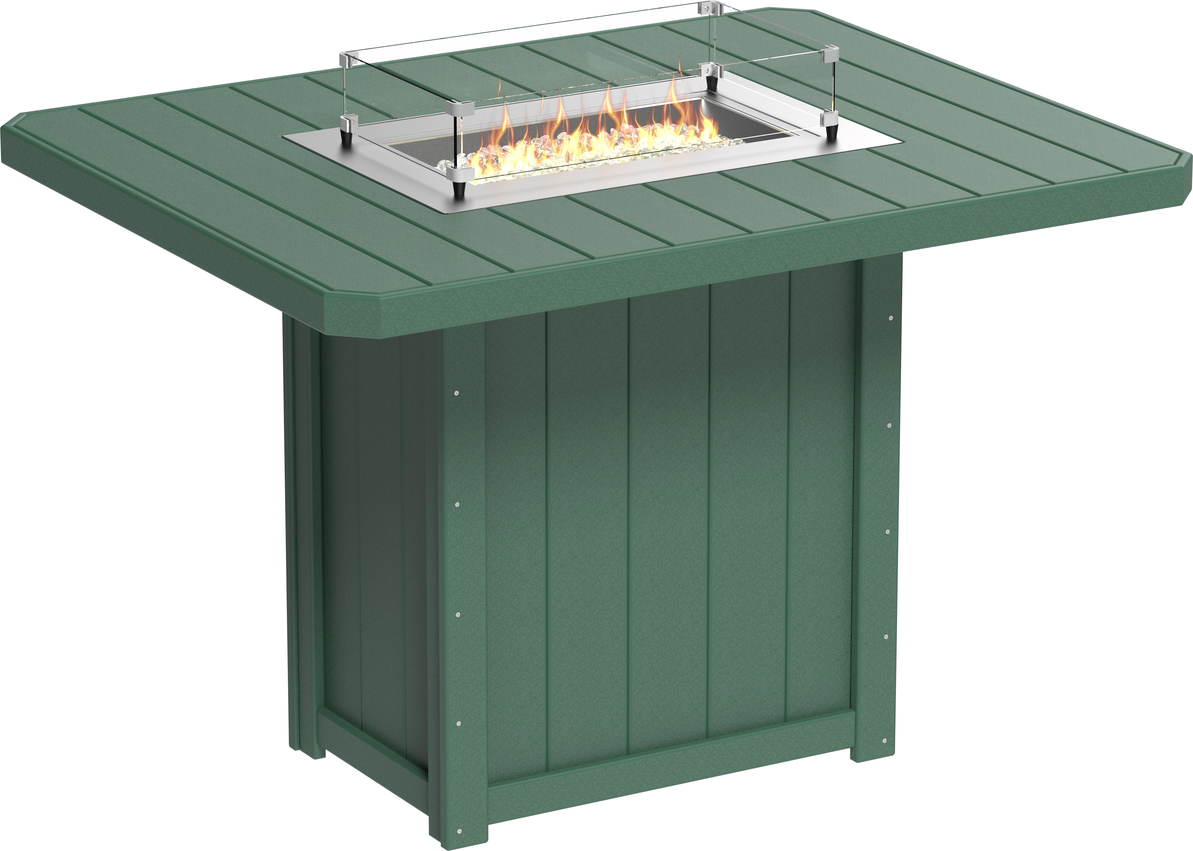 LuxCraft Lumin 62″ Rectangular Fire Table – Outdoor Poly Patio Bar Height Fire Table (LFT62R)