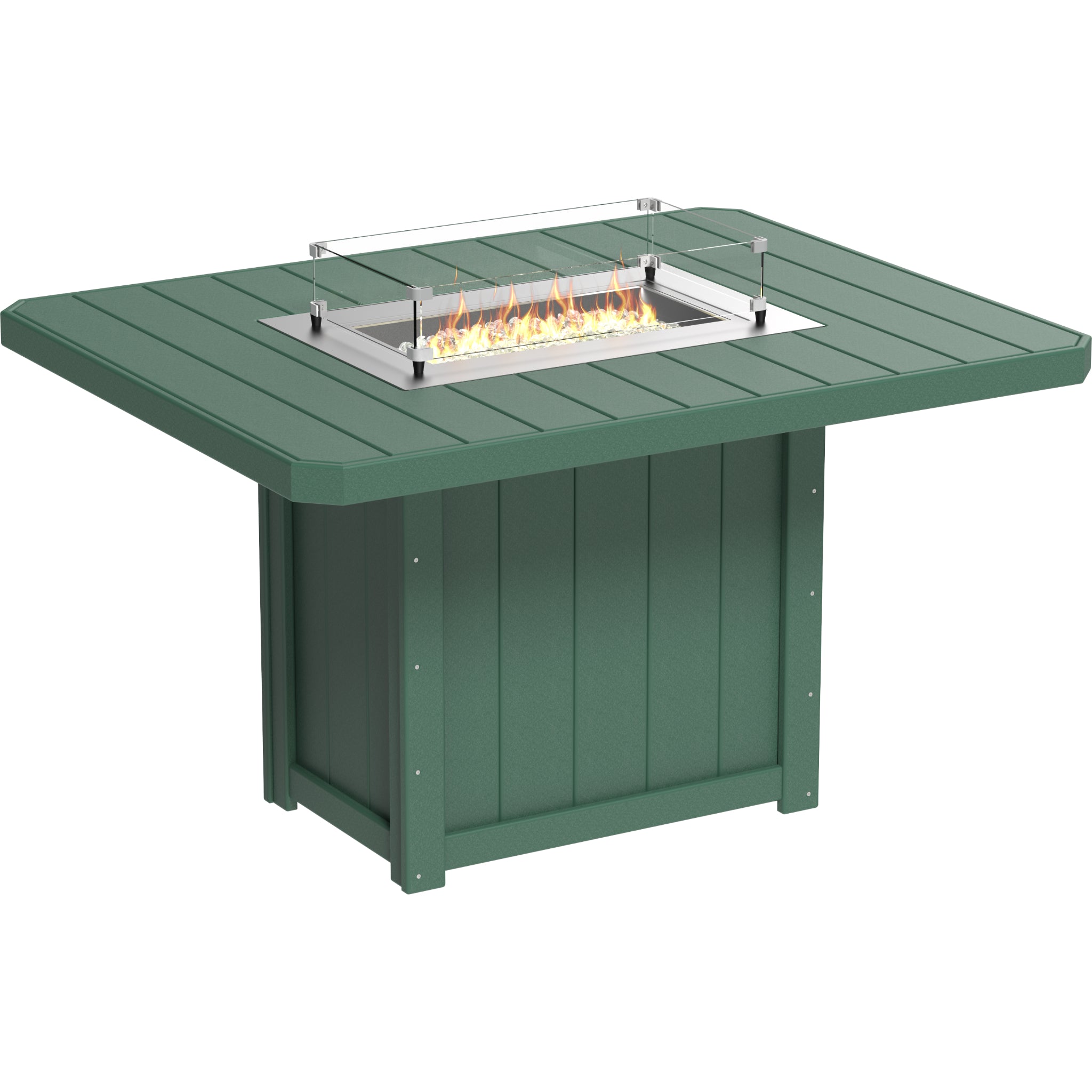 LuxCraft Lumin 62″ Rectangular Fire Table – Outdoor Poly Patio Counter Height Fire Table (LFT62R)