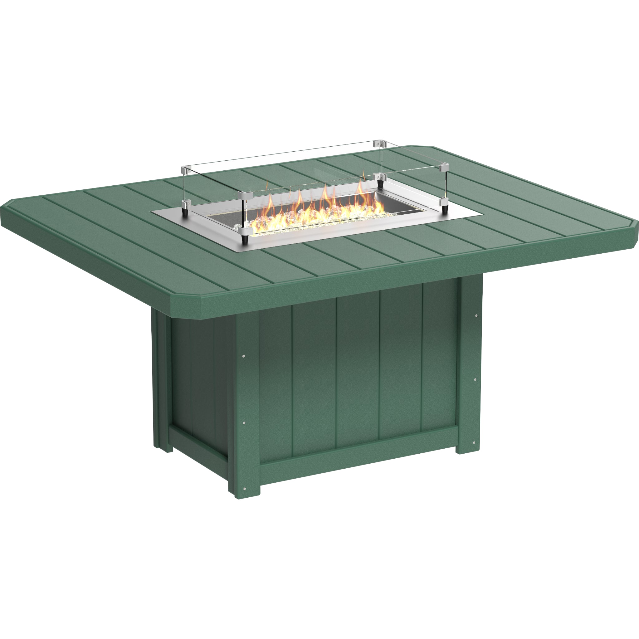 LuxCraft Lumin 62″ Rectangular Fire Table – Outdoor Poly Patio Dining Height Fire Table (LFT62R)