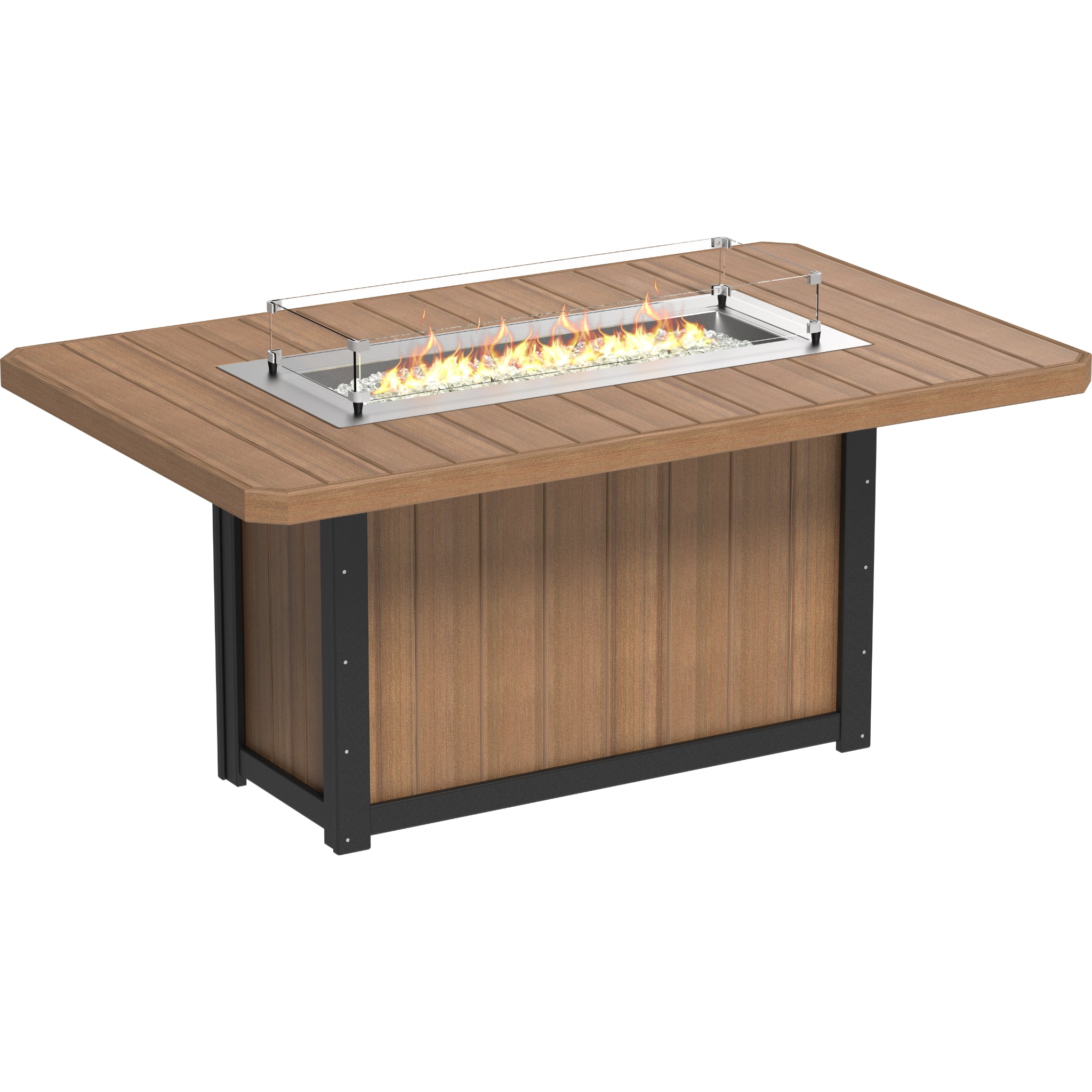 LuxCraft Lumin 79″ Rectangular Fire Table – Outdoor Poly Patio Counter Height Fire Table (LFT79R)