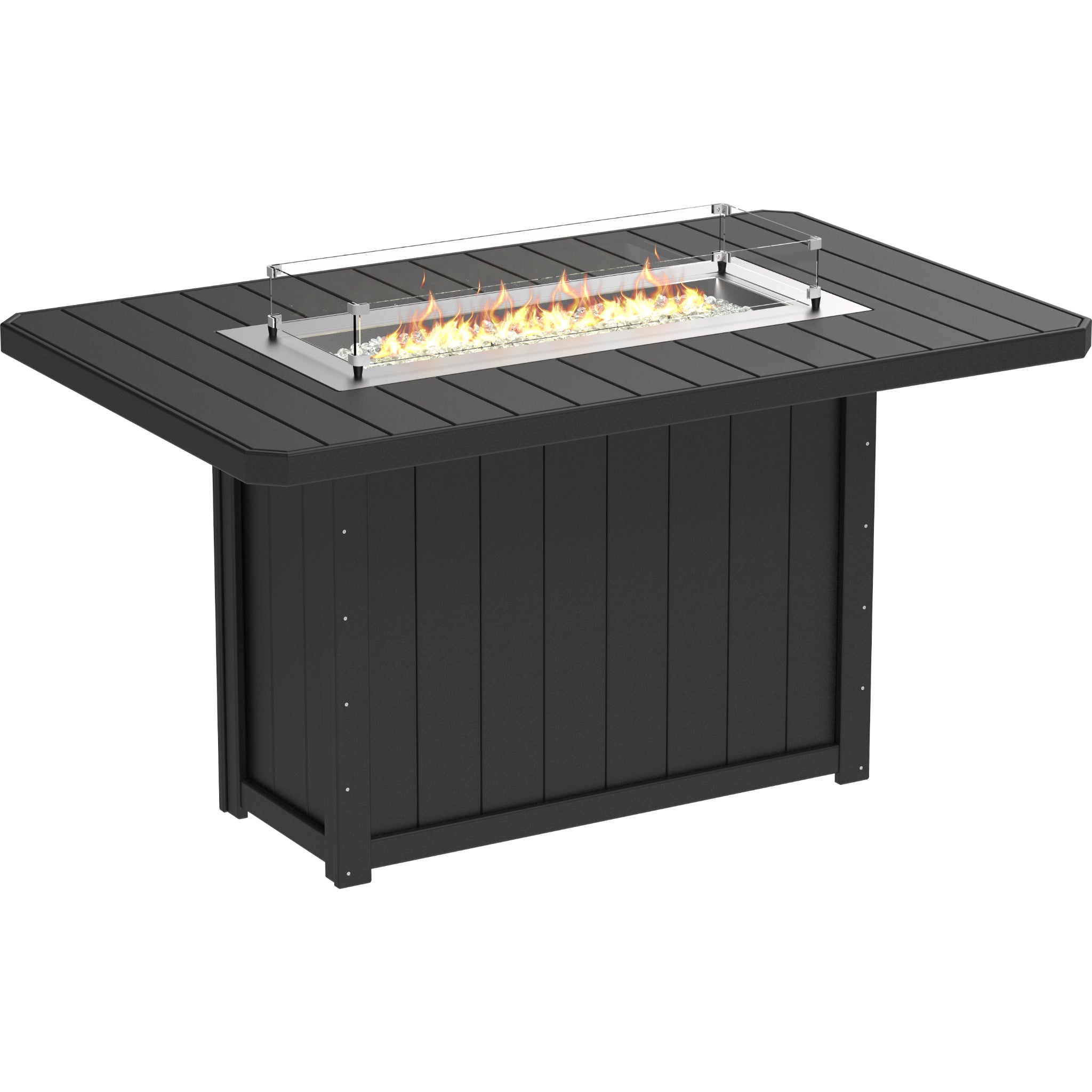 LuxCraft Lumin 79″ Rectangular Fire Table – Outdoor Poly Patio Bar Height Fire Table (LFT79R)