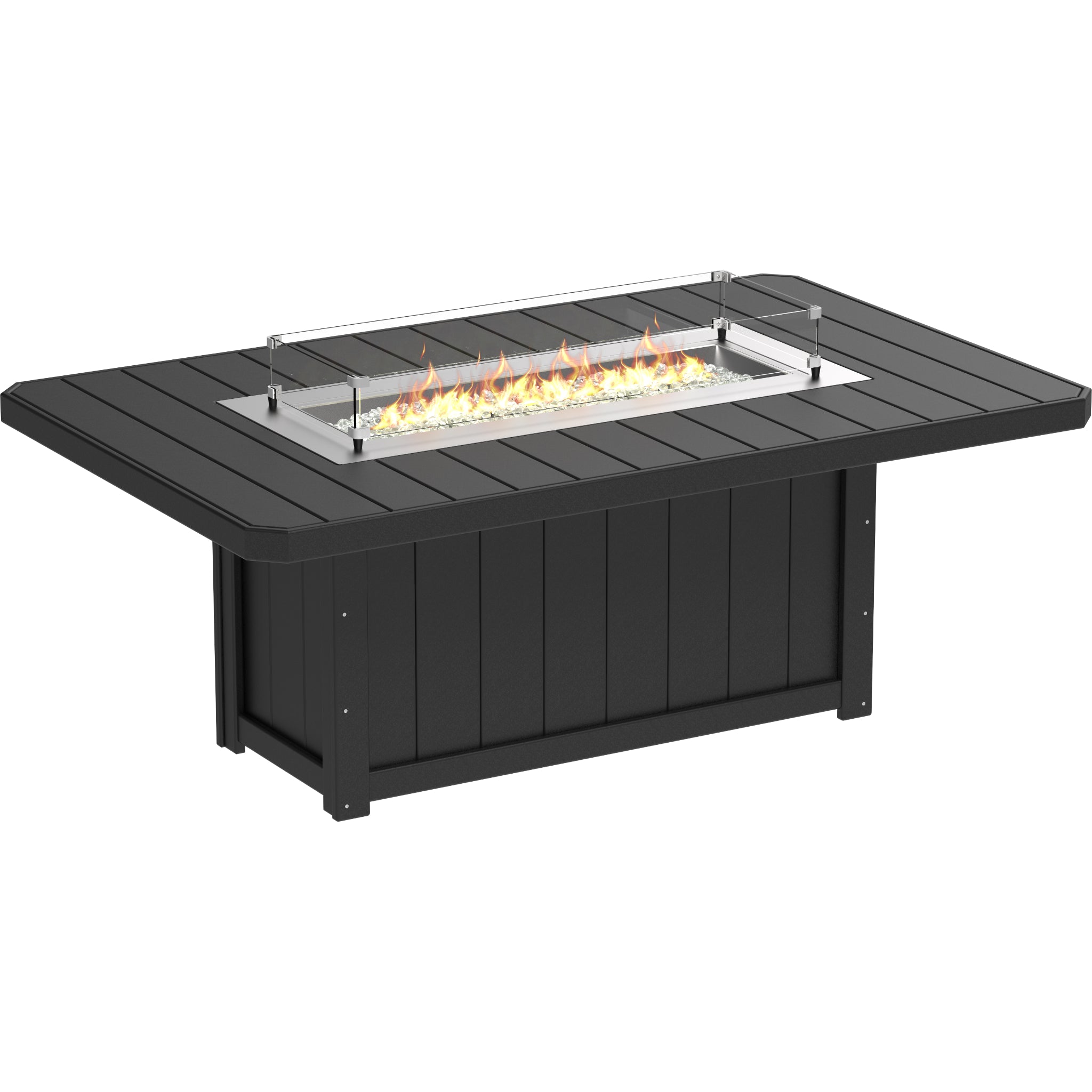 LuxCraft Lumin 79″ Rectangular Fire Table – Outdoor Poly Patio Dining Height Fire Table (LFT79R)