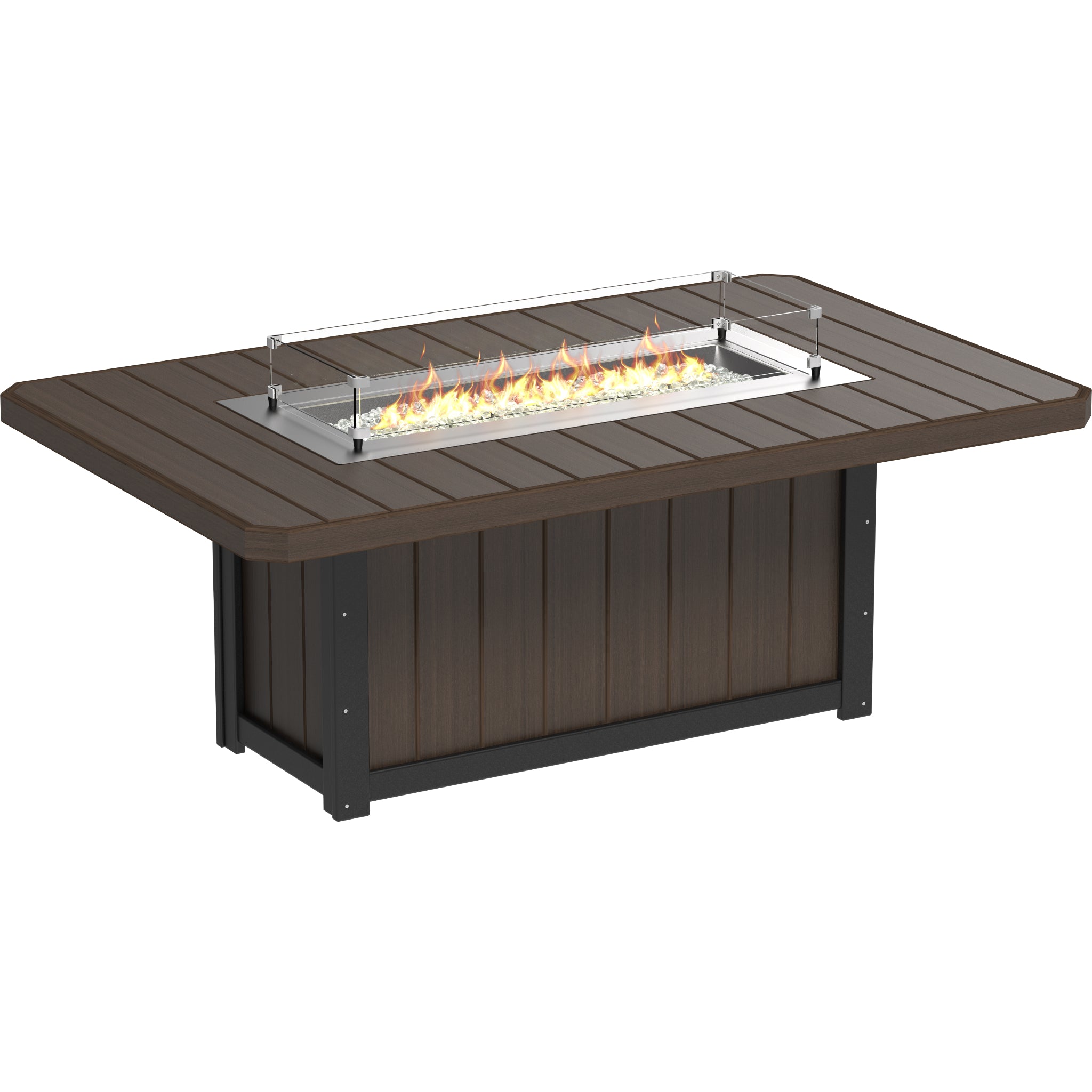 LuxCraft Lumin 79″ Rectangular Fire Table – Outdoor Poly Patio Dining Height Fire Table (LFT79R)