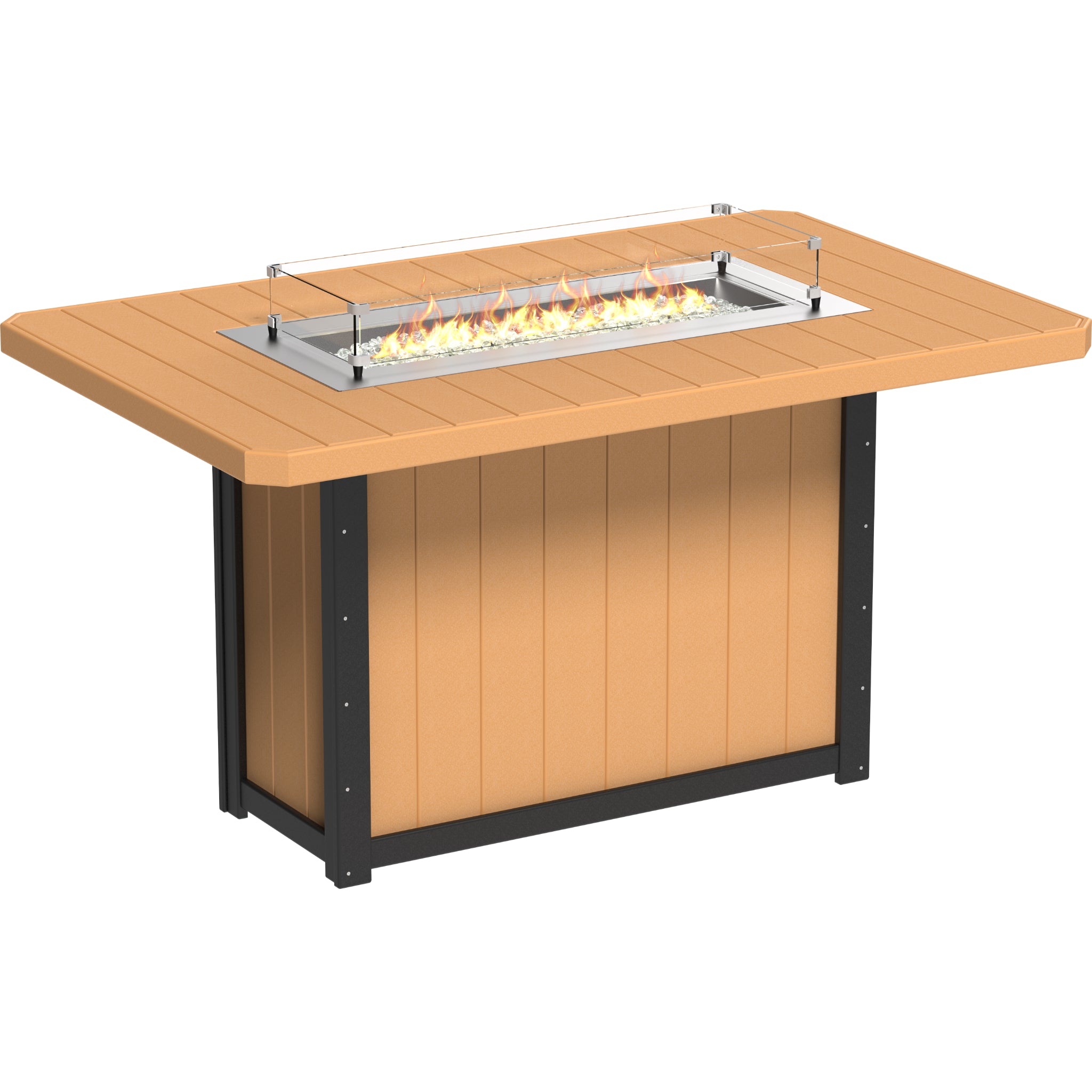 LuxCraft Lumin 79″ Rectangular Fire Table – Outdoor Poly Patio Bar Height Fire Table (LFT79R)