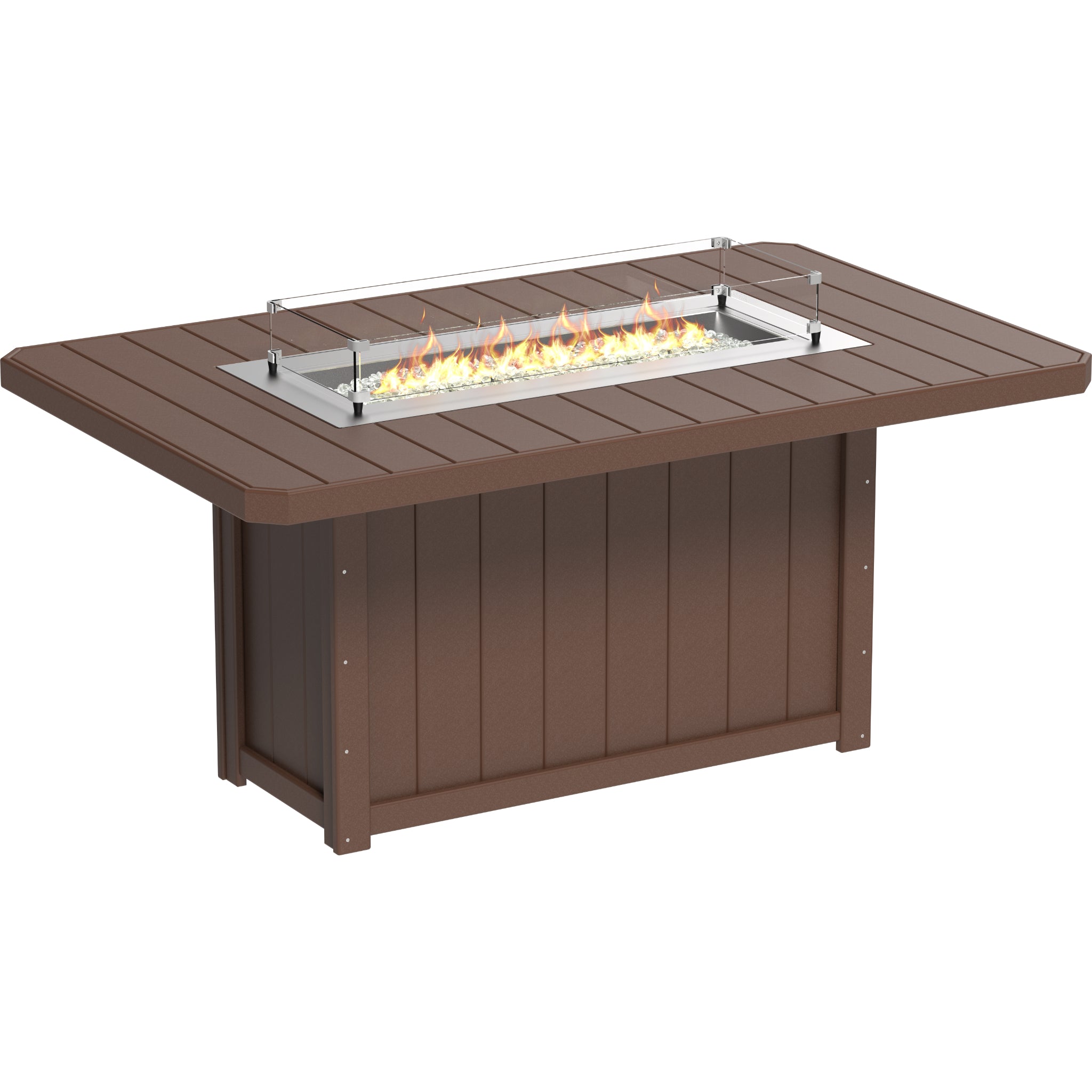 LuxCraft Lumin 79″ Rectangular Fire Table – Outdoor Poly Patio Counter Height Fire Table (LFT79R)