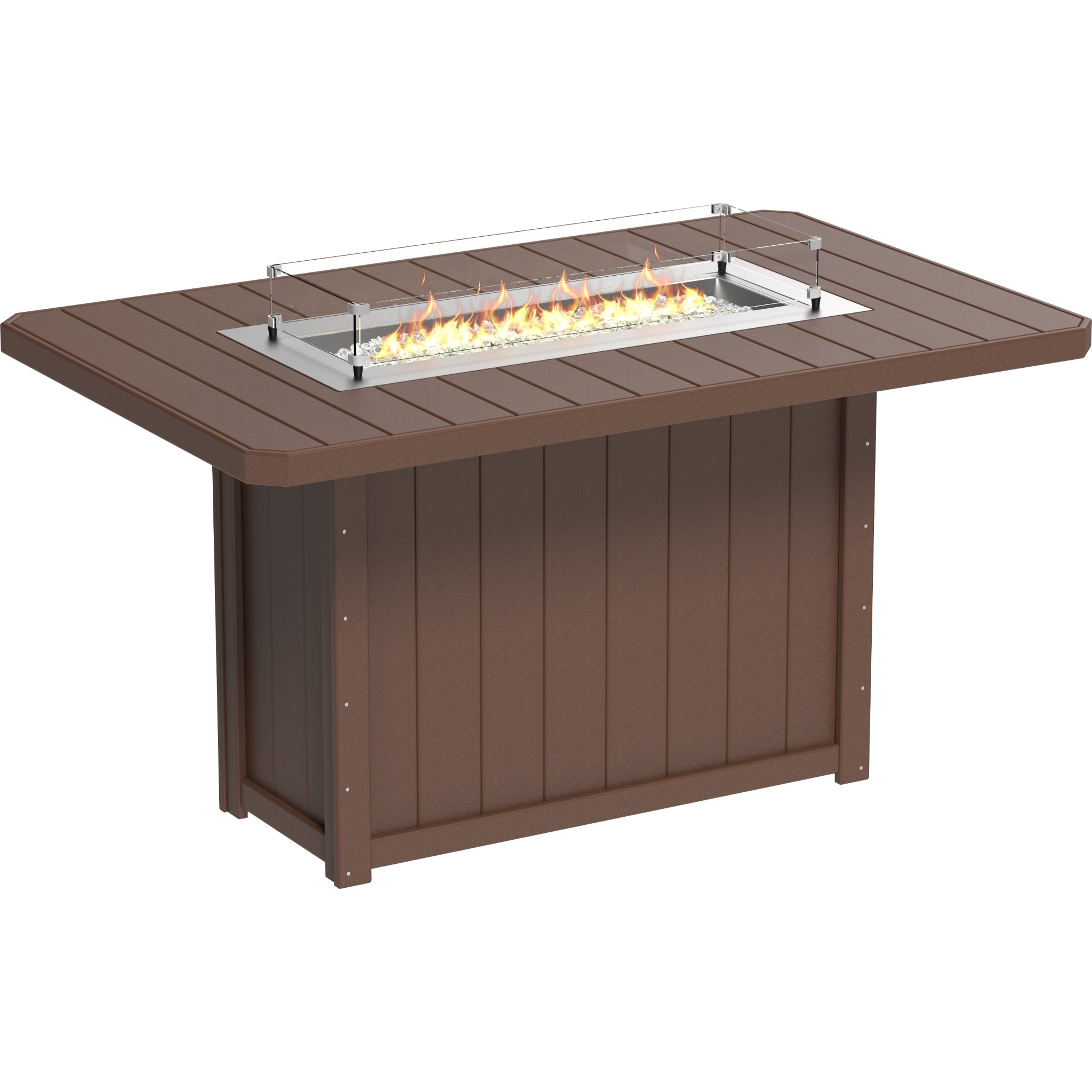 LuxCraft Lumin 79″ Rectangular Fire Table – Outdoor Poly Patio Bar Height Fire Table (LFT79R)