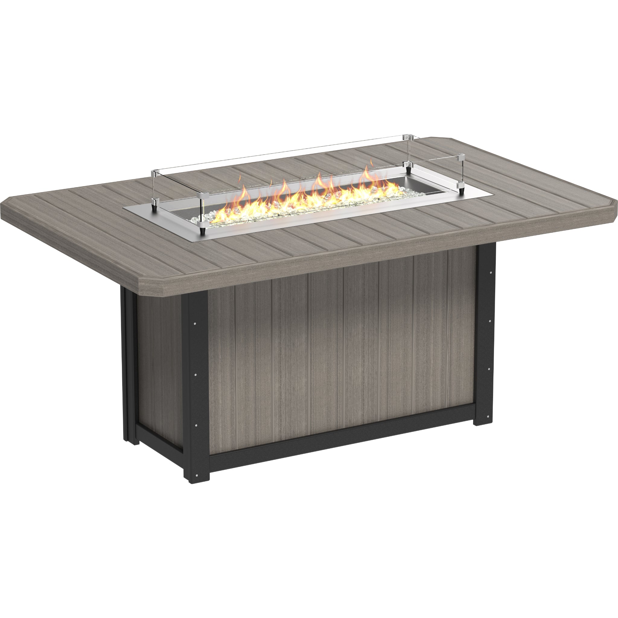 LuxCraft Lumin 79″ Rectangular Fire Table – Outdoor Poly Patio Counter Height Fire Table (LFT79R)