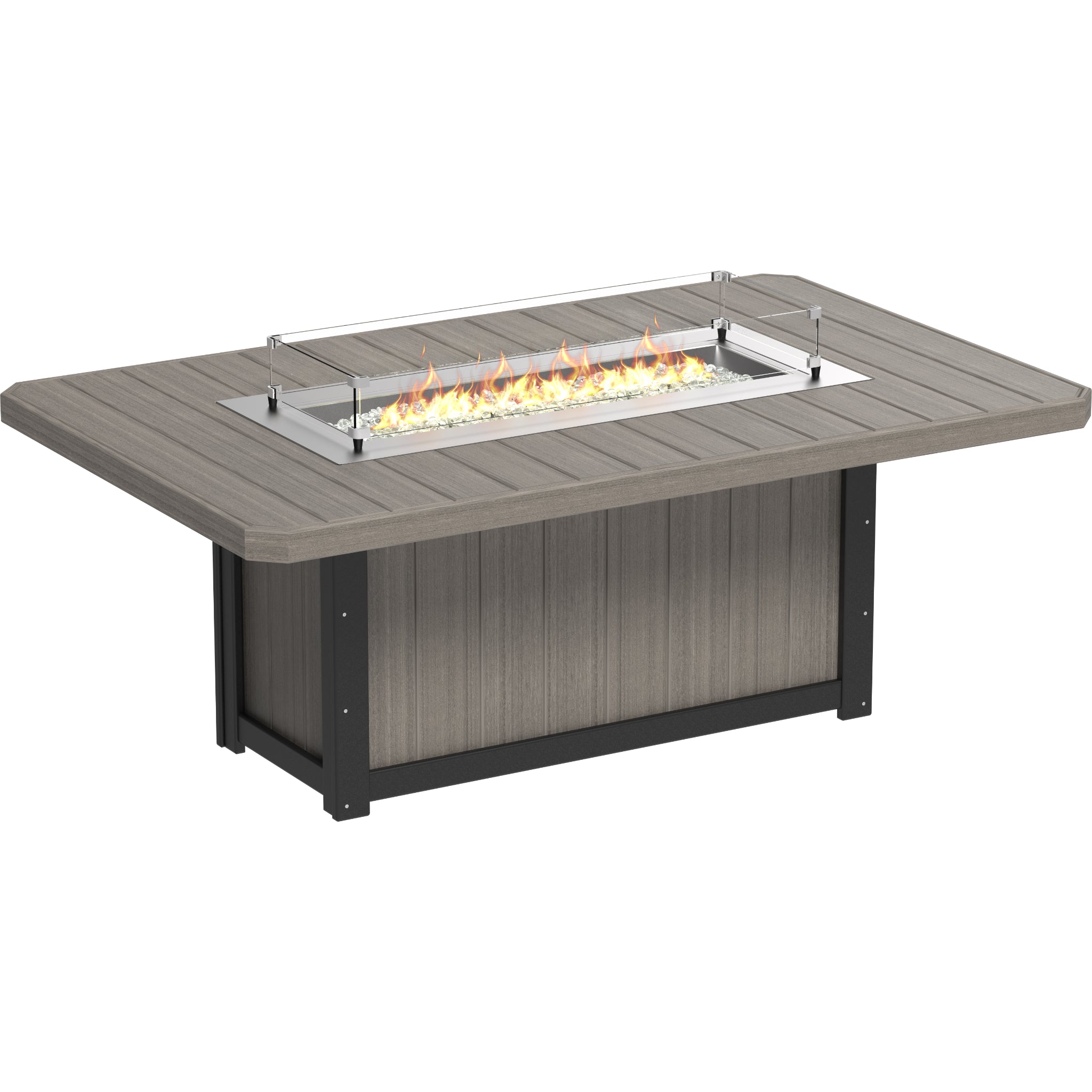 LuxCraft Lumin 79″ Rectangular Fire Table – Outdoor Poly Patio Dining Height Fire Table (LFT79R)