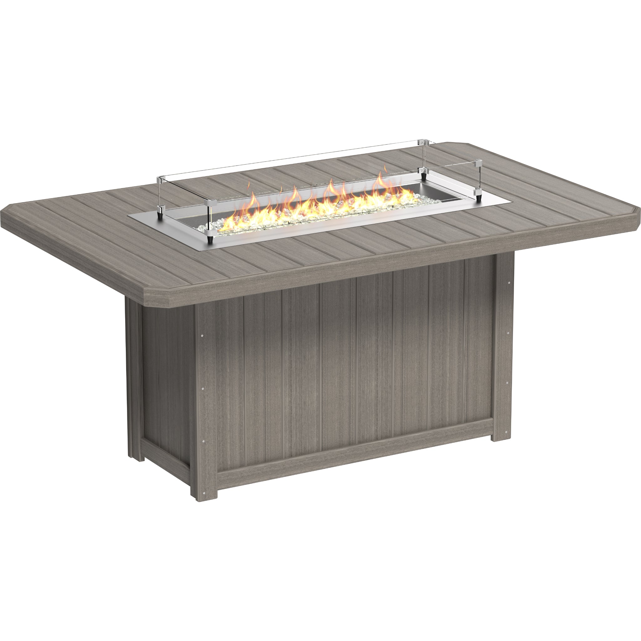 LuxCraft Lumin 79″ Rectangular Fire Table – Outdoor Poly Patio Counter Height Fire Table (LFT79R)