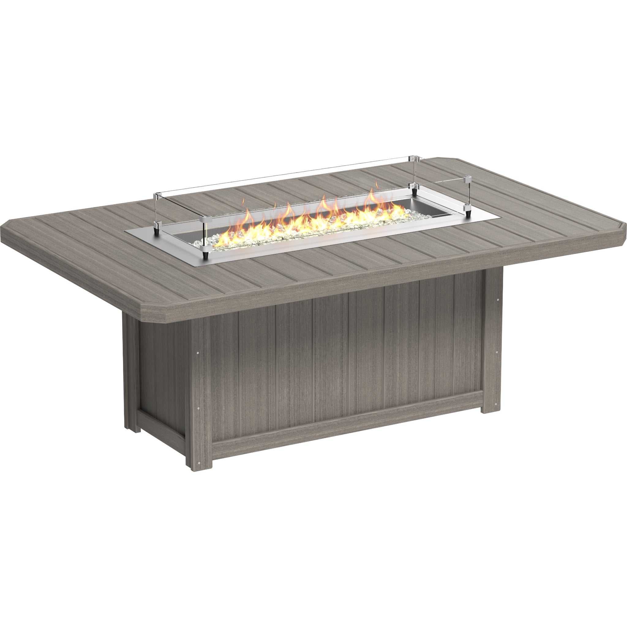 LuxCraft Lumin 79″ Rectangular Fire Table – Outdoor Poly Patio Dining Height Fire Table (LFT79R)