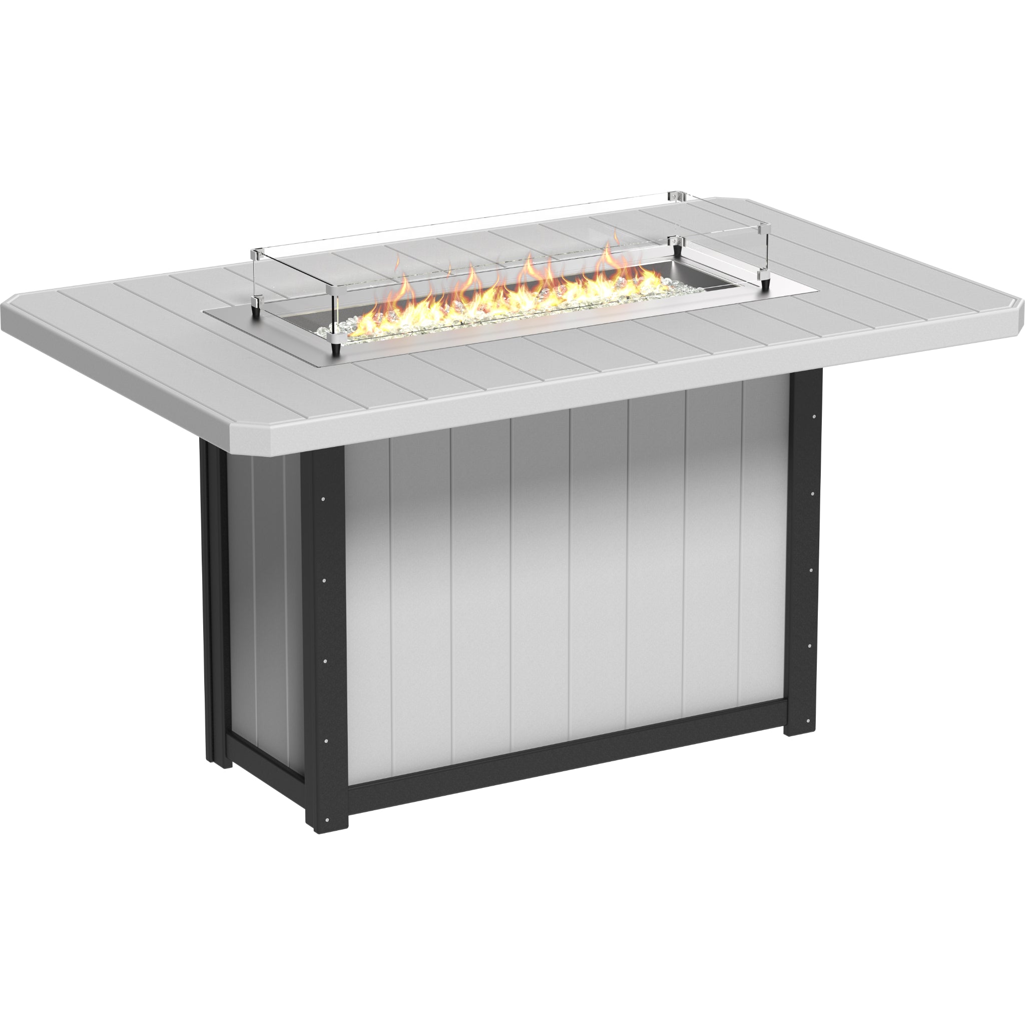 LuxCraft Lumin 79″ Rectangular Fire Table – Outdoor Poly Patio Bar Height Fire Table (LFT79R)