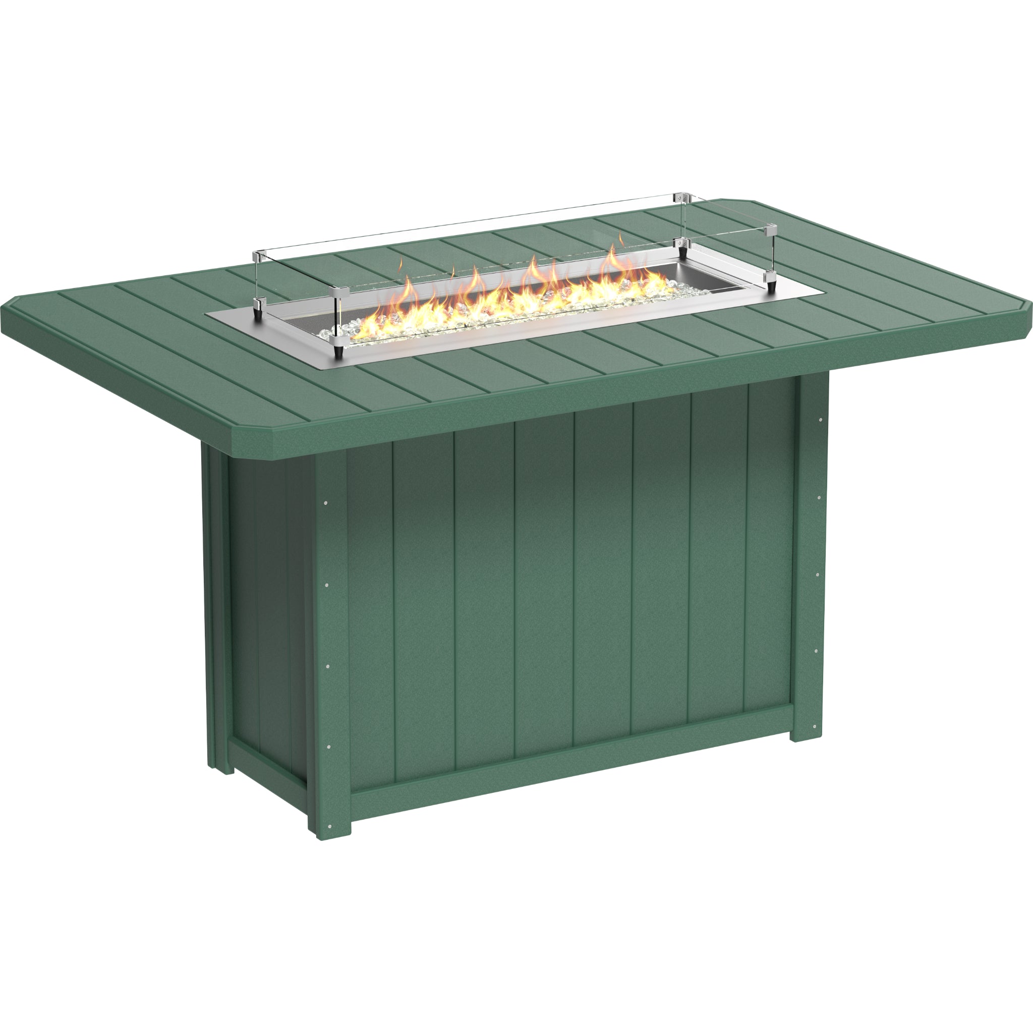 LuxCraft Lumin 79″ Rectangular Fire Table – Outdoor Poly Patio Bar Height Fire Table (LFT79R)