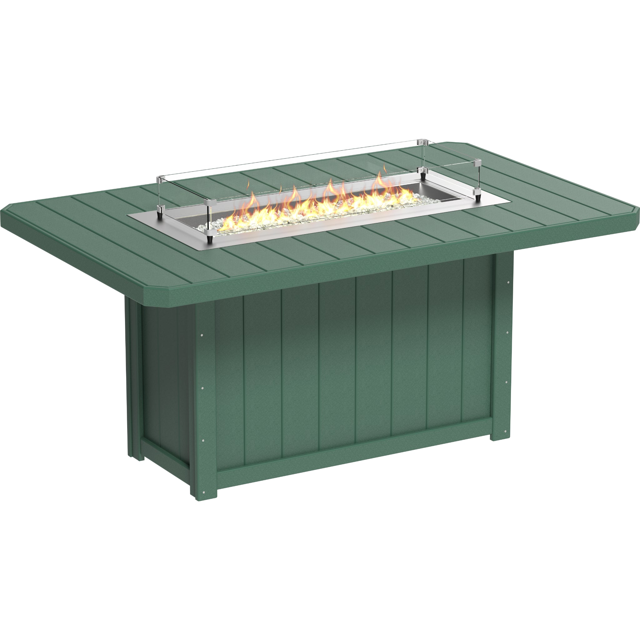 LuxCraft Lumin 79″ Rectangular Fire Table – Outdoor Poly Patio Counter Height Fire Table (LFT79R)
