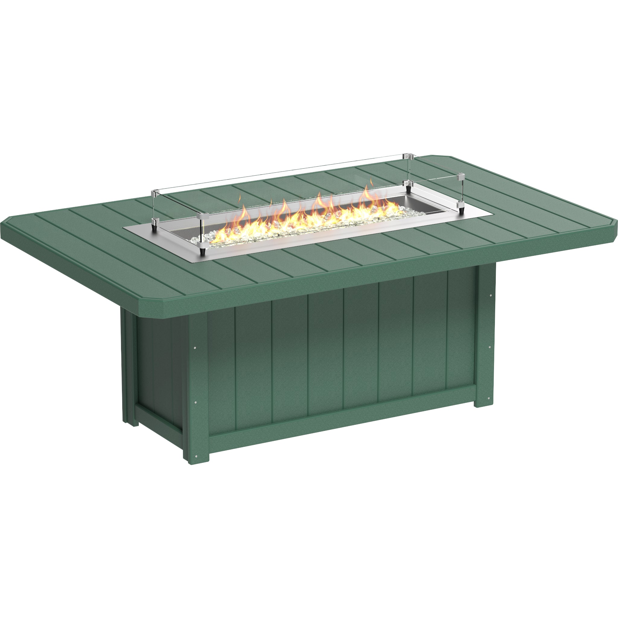 LuxCraft Lumin 79″ Rectangular Fire Table – Outdoor Poly Patio Dining Height Fire Table (LFT79R)