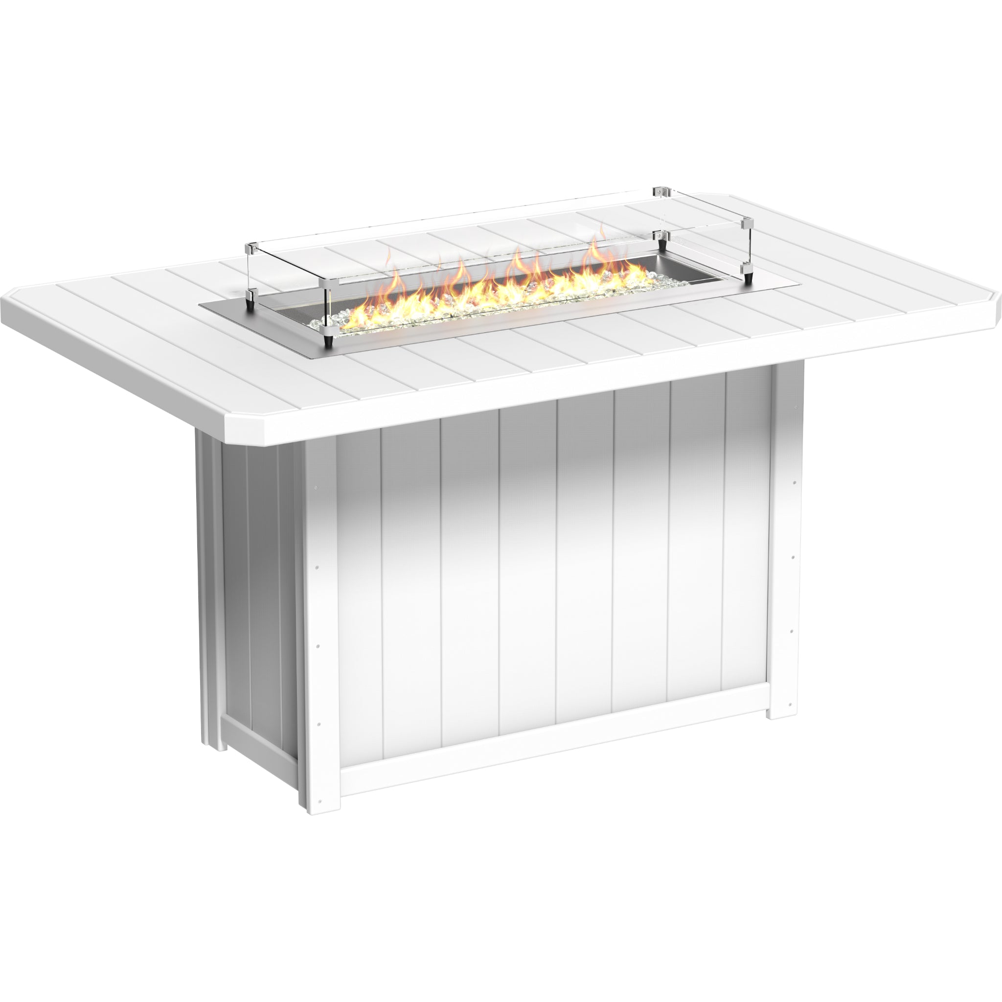 LuxCraft Lumin 79″ Rectangular Fire Table – Outdoor Poly Patio Bar Height Fire Table (LFT79R)