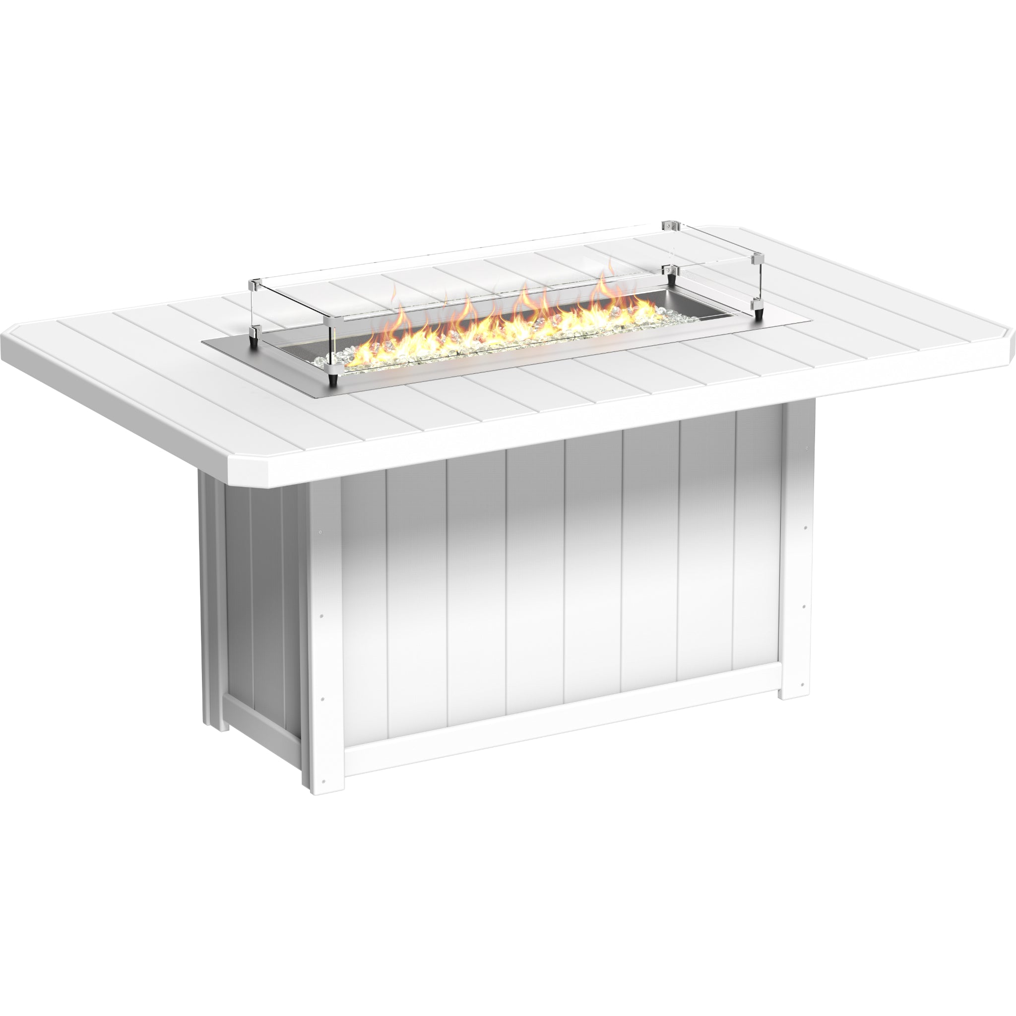 LuxCraft Lumin 79″ Rectangular Fire Table – Outdoor Poly Patio Counter Height Fire Table (LFT79R)