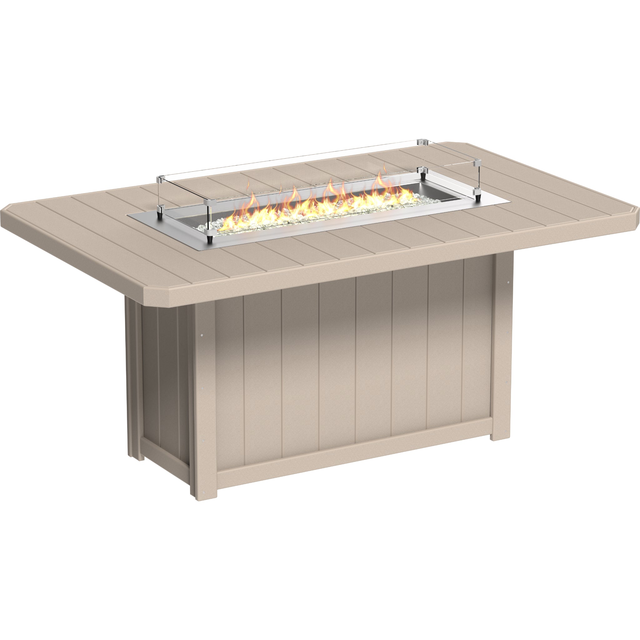 LuxCraft Lumin 79″ Rectangular Fire Table – Outdoor Poly Patio Counter Height Fire Table (LFT79R)