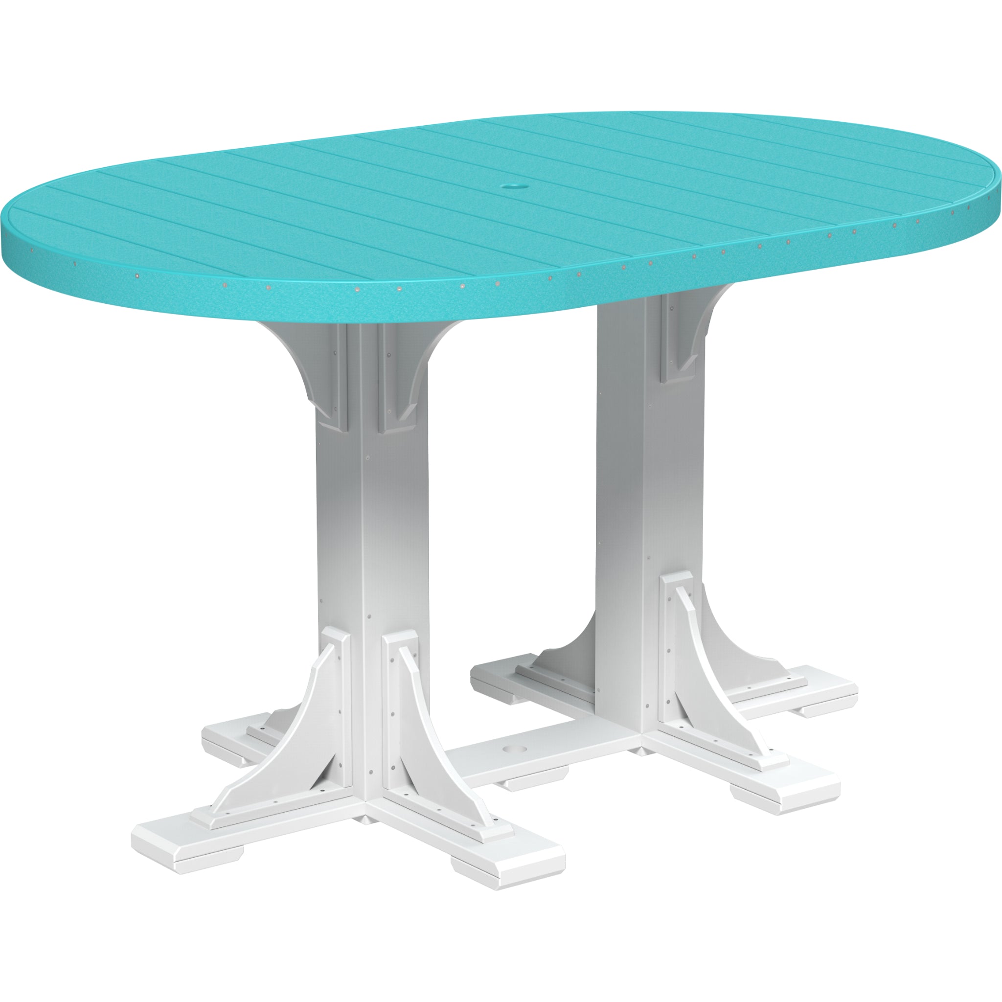 LuxCraft 4′ x 6′ Oval Table – Outdoor Poly Patio Bar Table (P46OT)