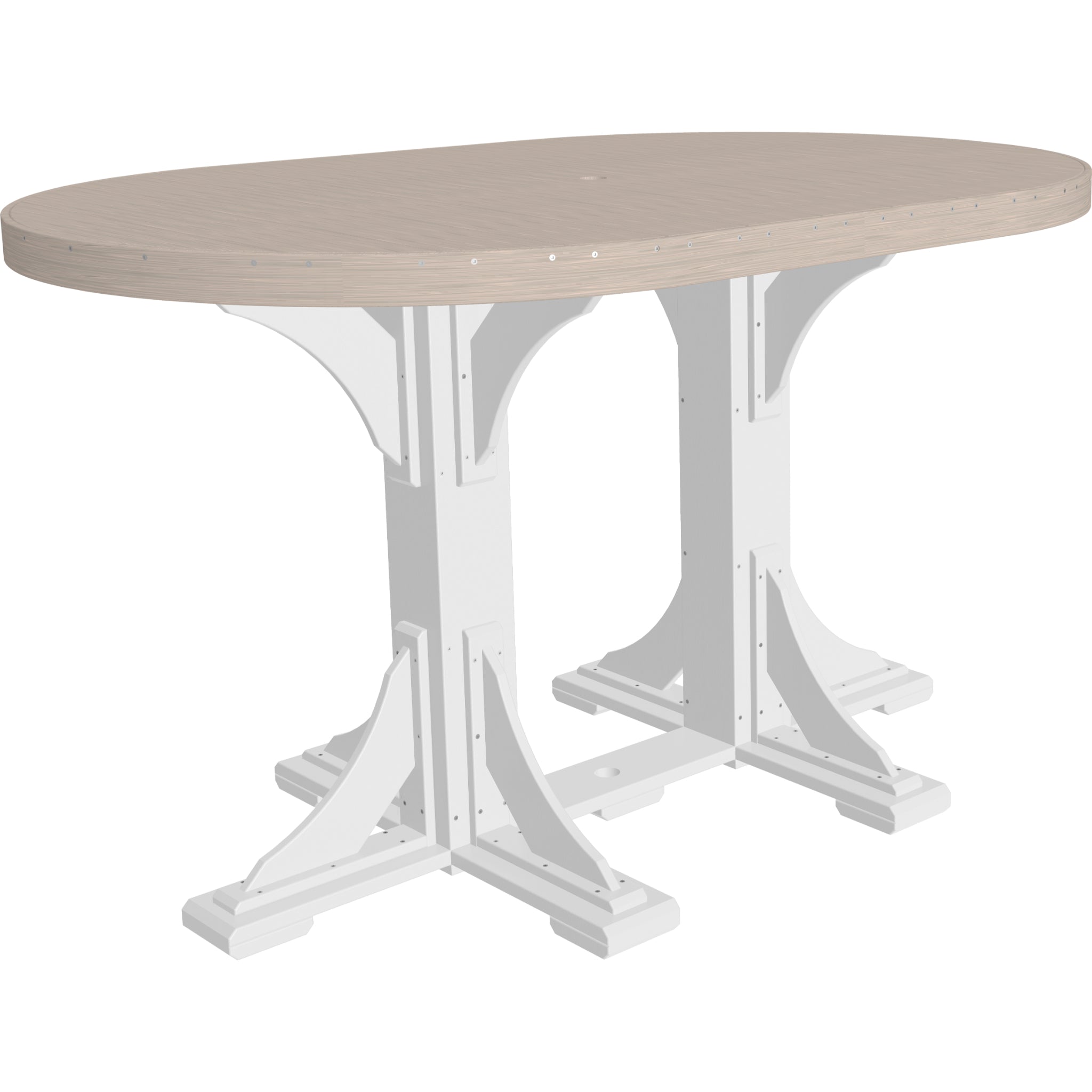 LuxCraft 4′ x 6′ Oval Table – Outdoor Poly Patio Bar Table (P46OT)