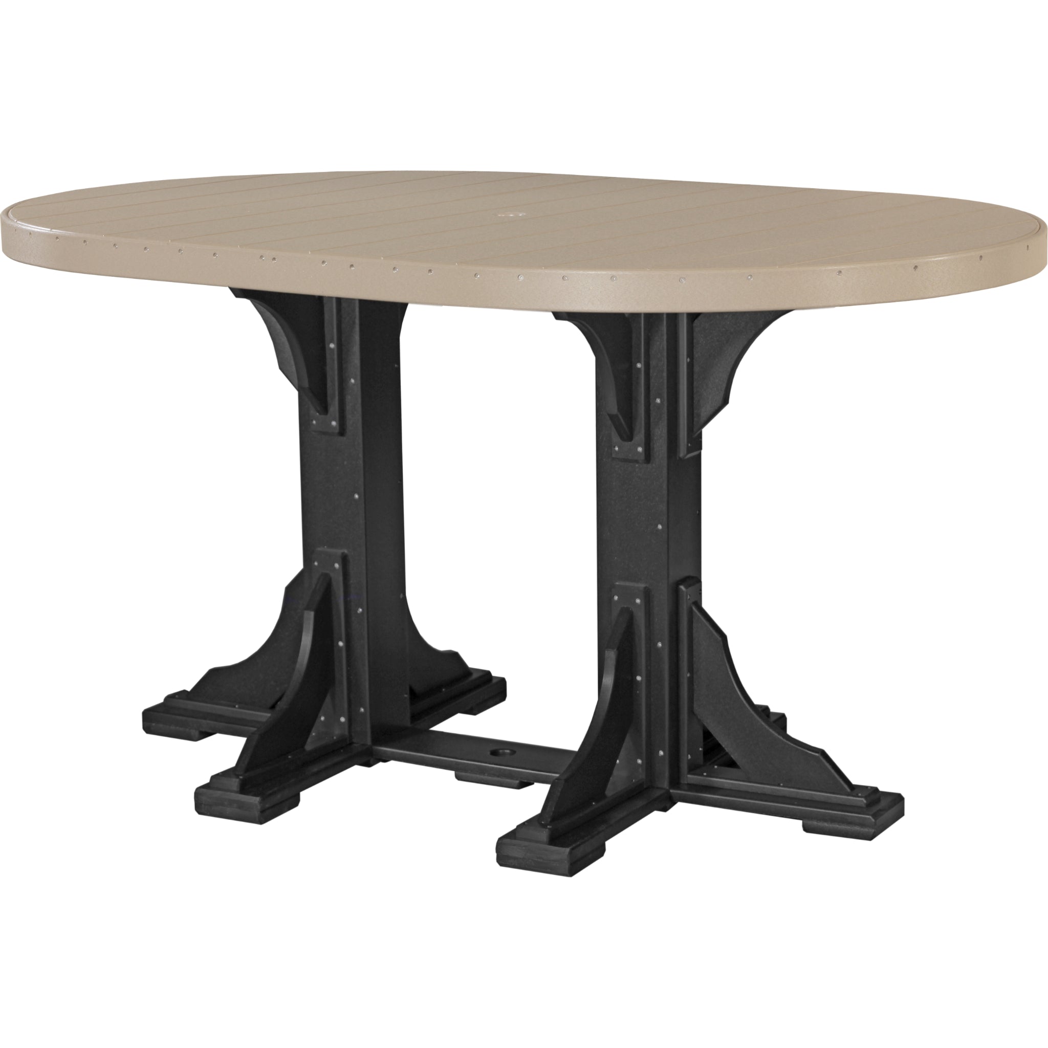 LuxCraft 4′ x 6′ Oval Table – Outdoor Poly Patio Bar Table (P46OT)