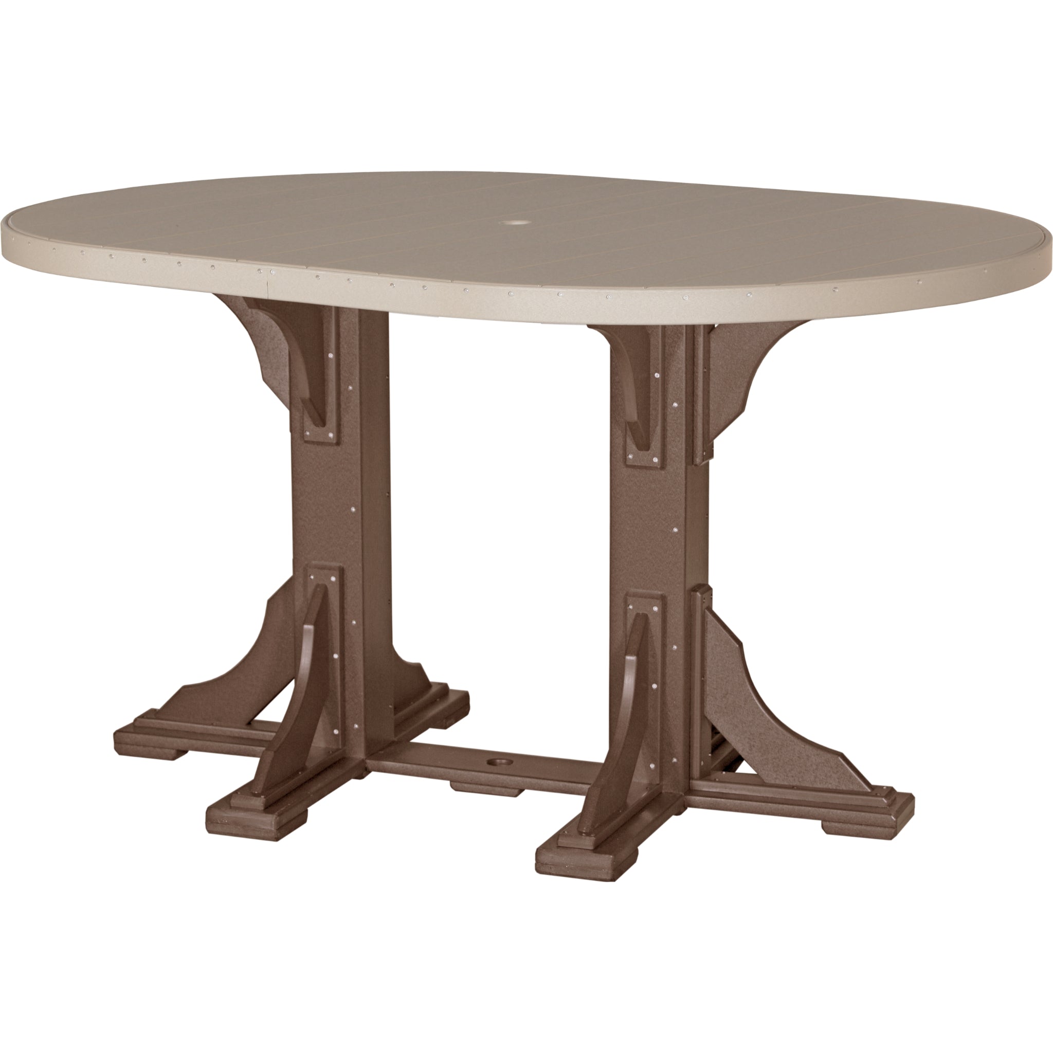 LuxCraft 4′ x 6′ Oval Table – Outdoor Poly Patio Bar Table (P46OT)