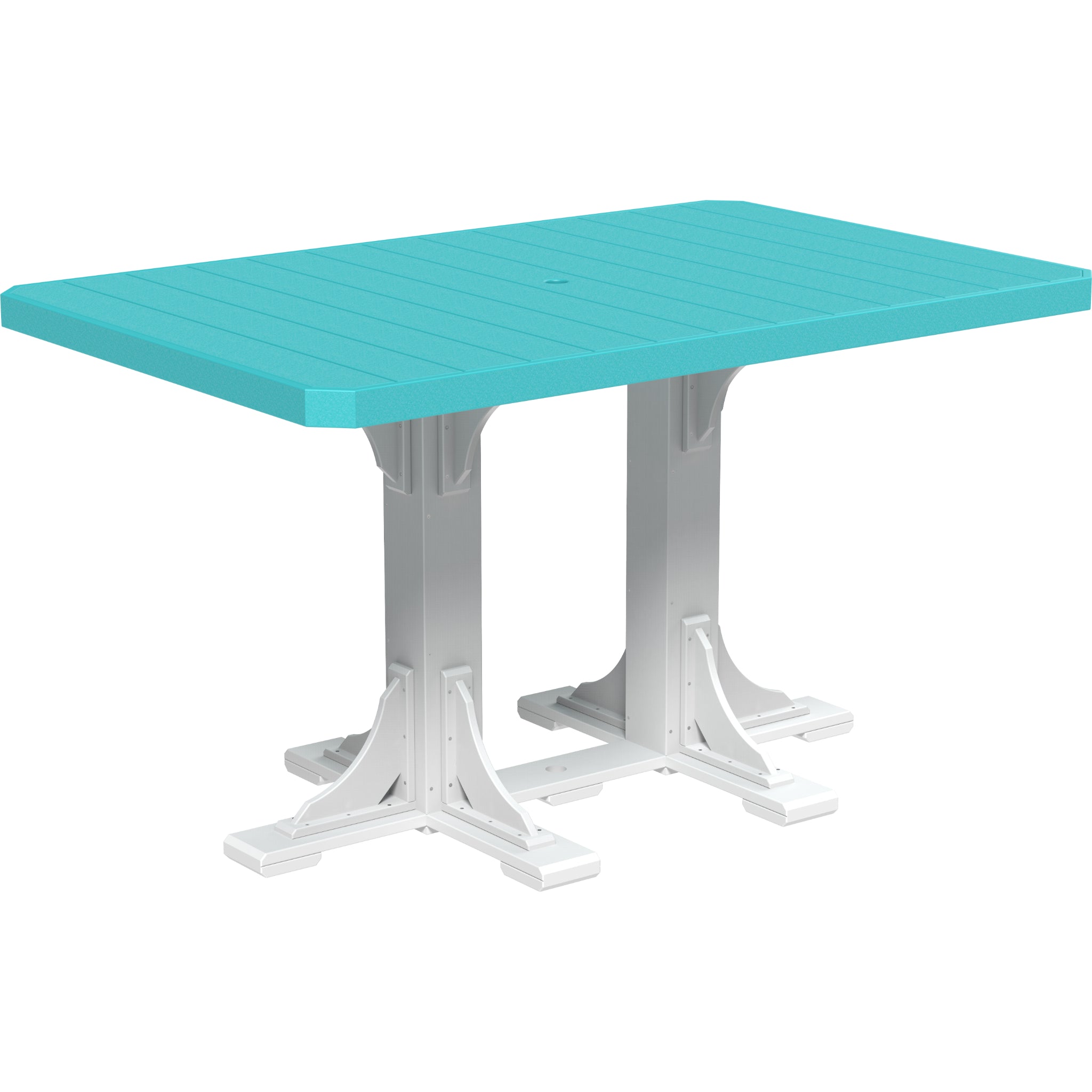 LuxCraft 4′ x 6′ Rectangular Table – Outdoor Poly Patio Bar Table (P46RT)