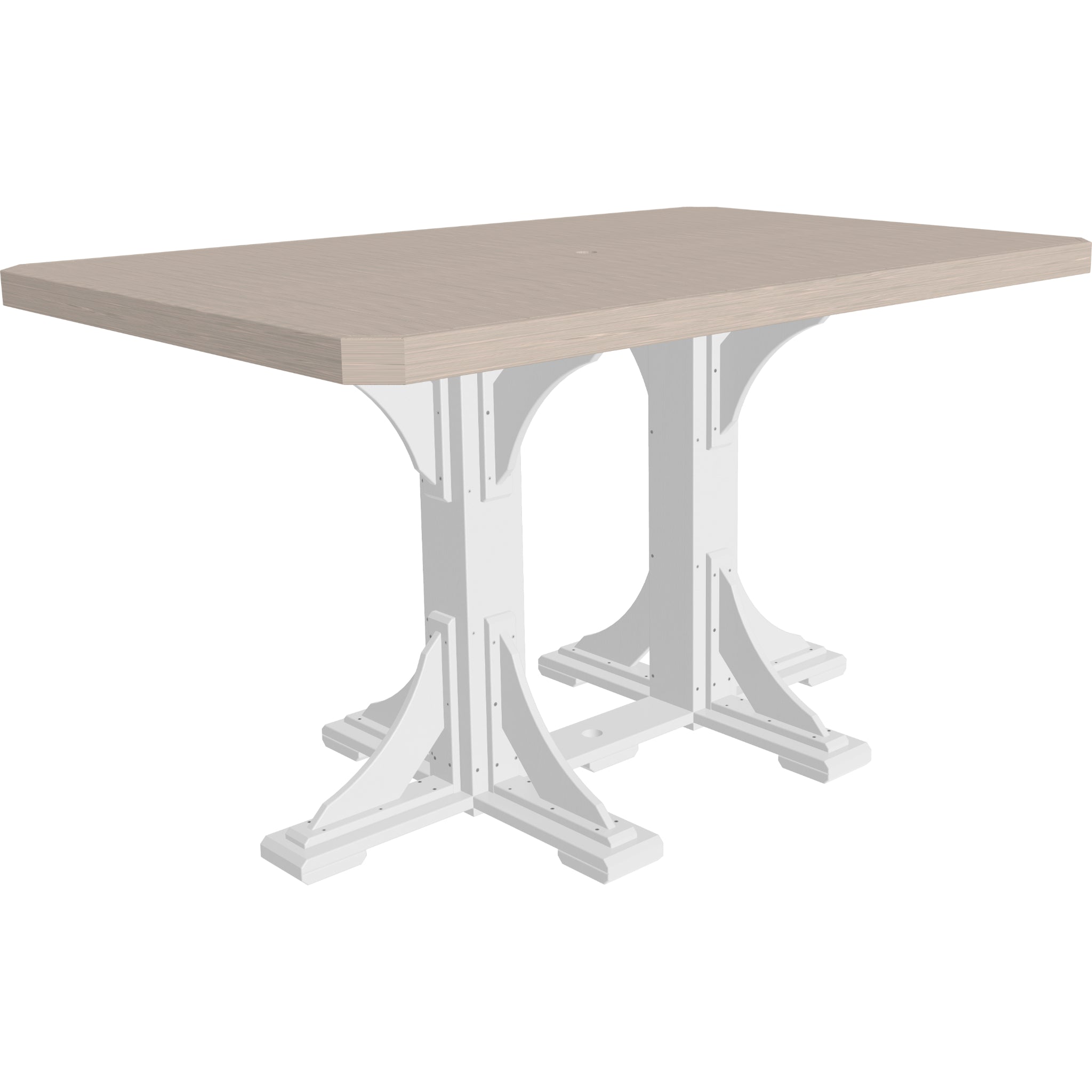 LuxCraft 4′ x 6′ Rectangular Table – Outdoor Poly Patio Bar Table (P46RT)