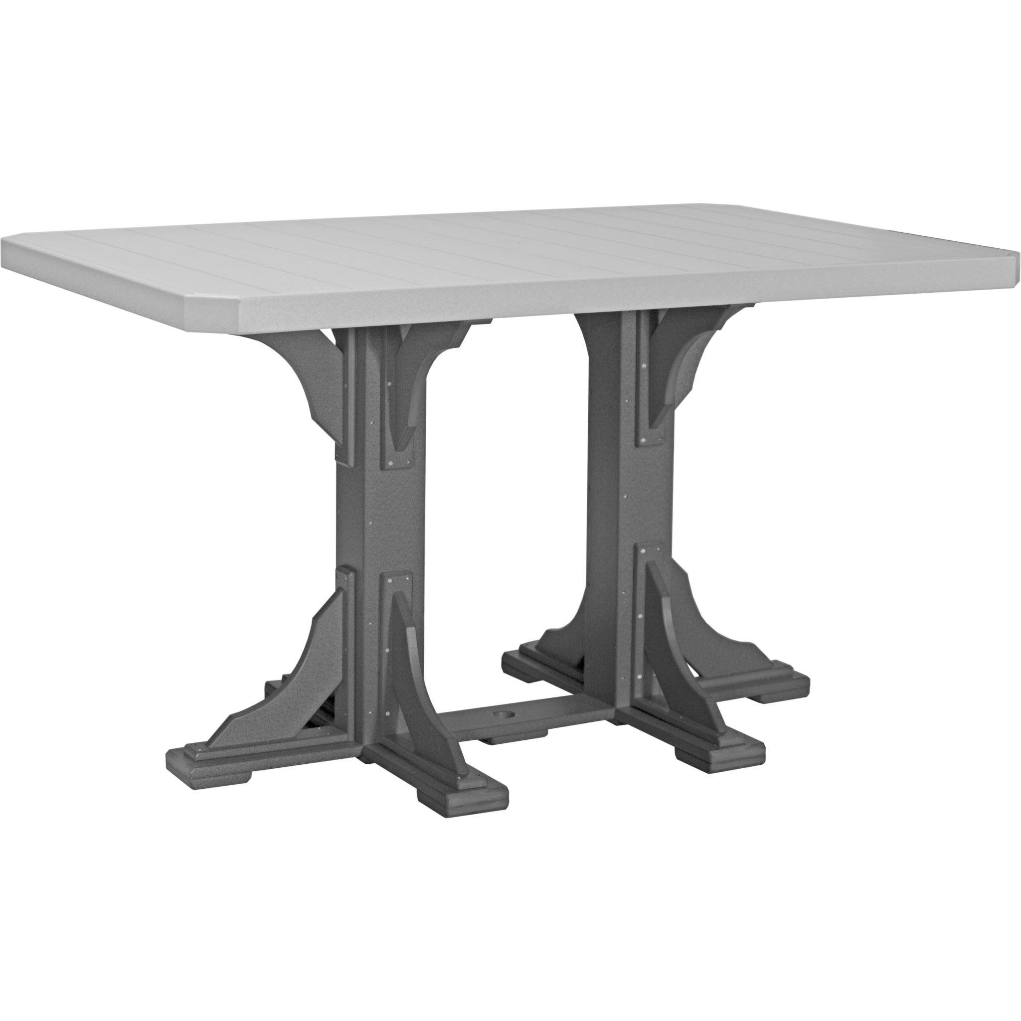 LuxCraft 4′ x 6′ Rectangular Table – Outdoor Poly Patio Bar Table (P46RT)