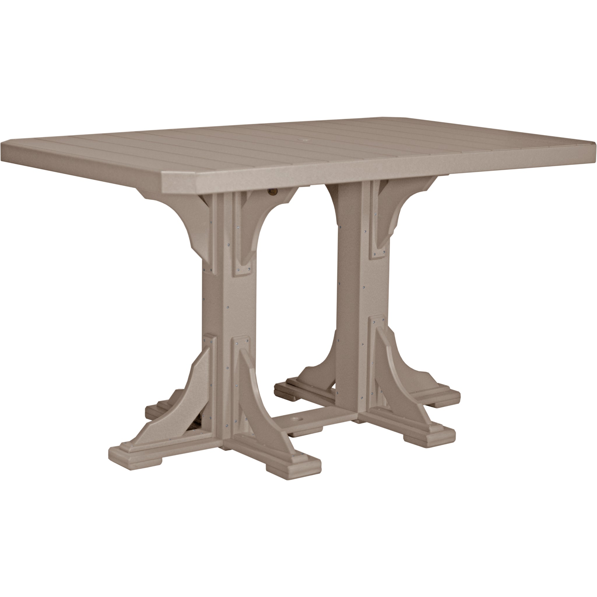 LuxCraft 4′ x 6′ Rectangular Table – Outdoor Poly Patio Bar Table (P46RT)