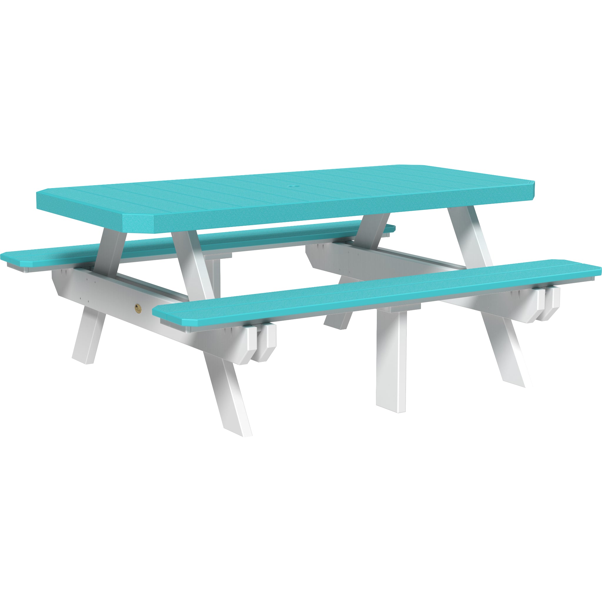 LuxCraft 6′ Rectangular Picnic Table – Outdoor Poly Patio Picnic Table (P6RPT)