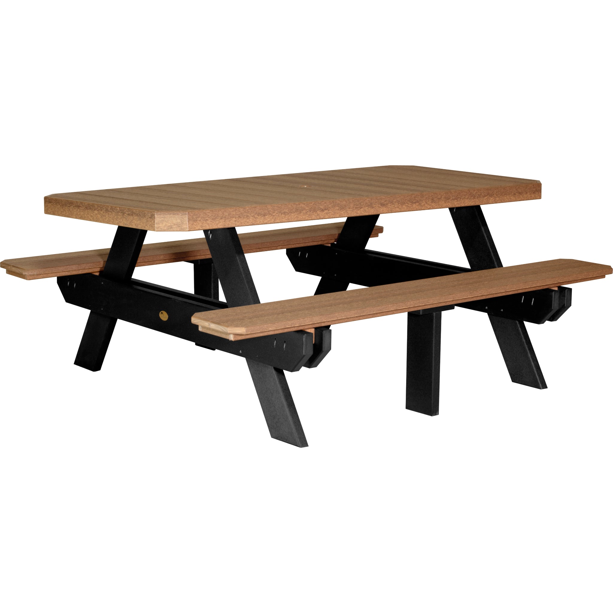 LuxCraft 6′ Rectangular Picnic Table – Outdoor Poly Patio Picnic Table (P6RPT)
