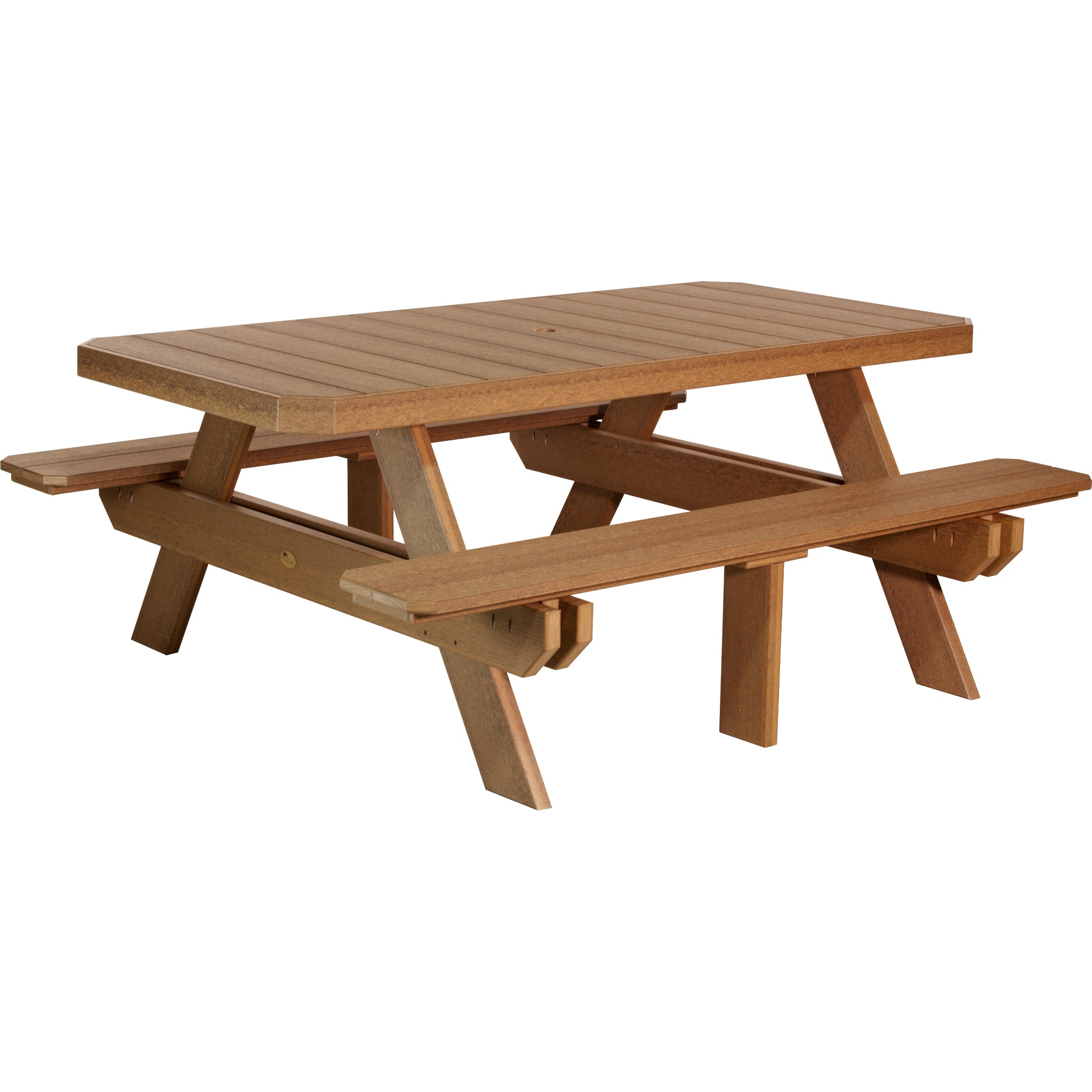 LuxCraft 6′ Rectangular Picnic Table – Outdoor Poly Patio Picnic Table (P6RPT)
