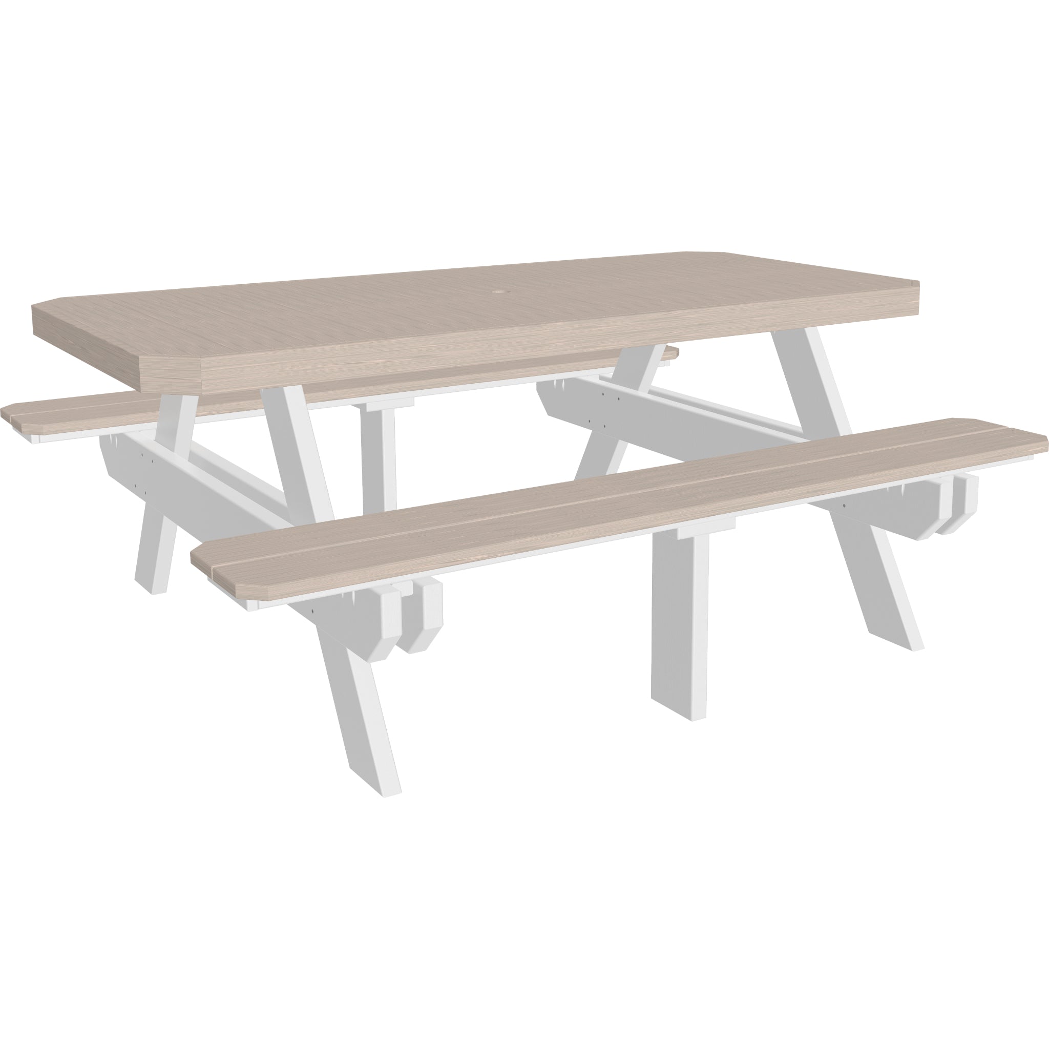 LuxCraft 6′ Rectangular Picnic Table – Outdoor Poly Patio Picnic Table (P6RPT)