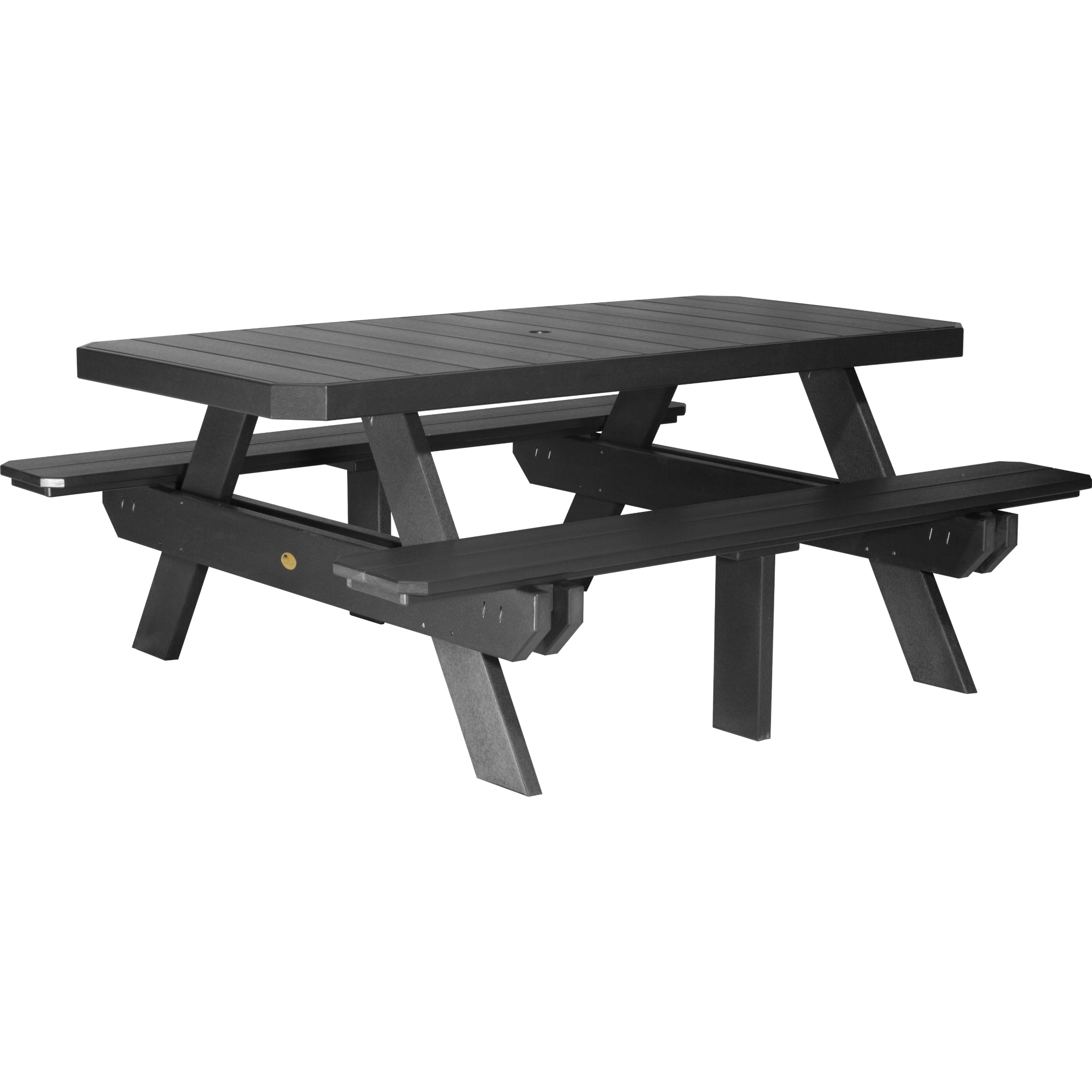 LuxCraft 6′ Rectangular Picnic Table – Outdoor Poly Patio Picnic Table (P6RPT)
