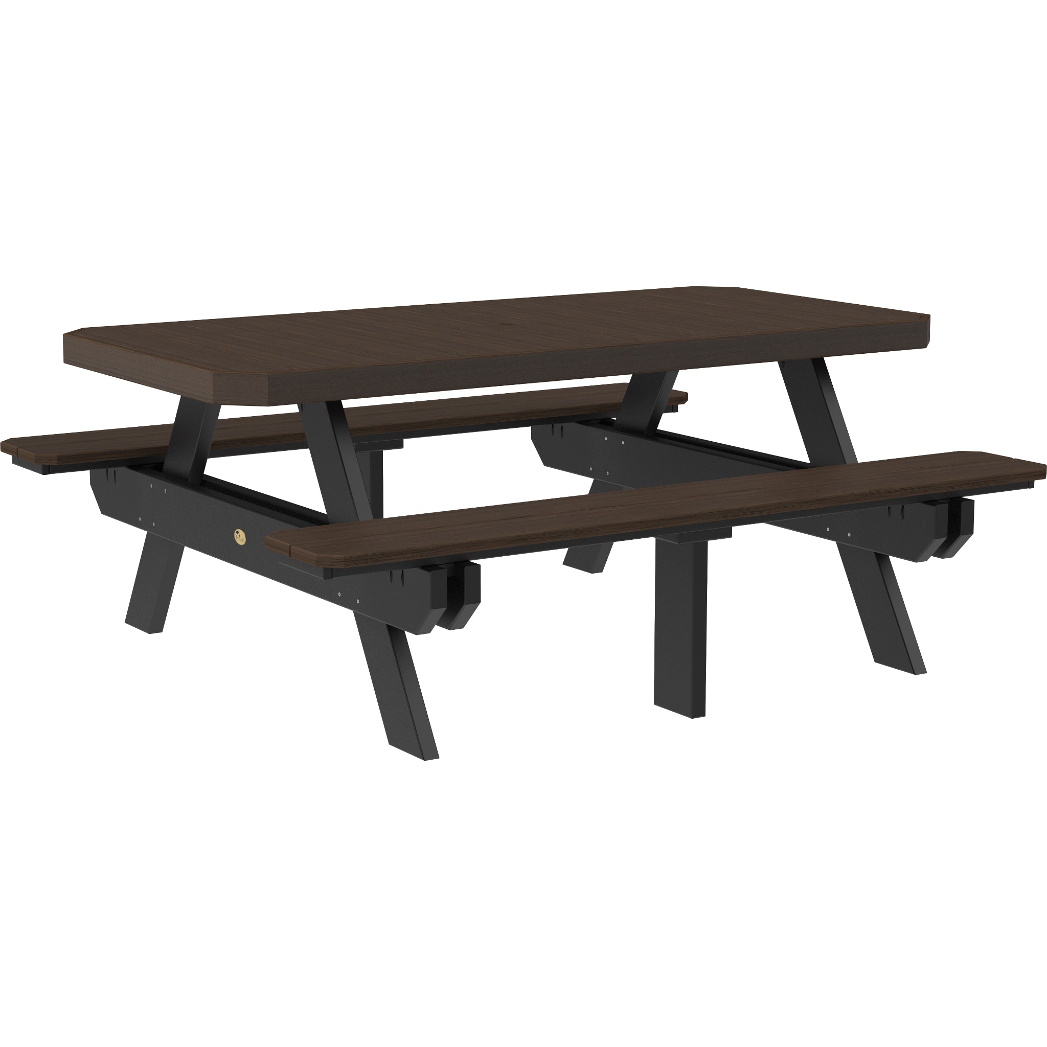 LuxCraft 6′ Rectangular Picnic Table – Outdoor Poly Patio Picnic Table (P6RPT)