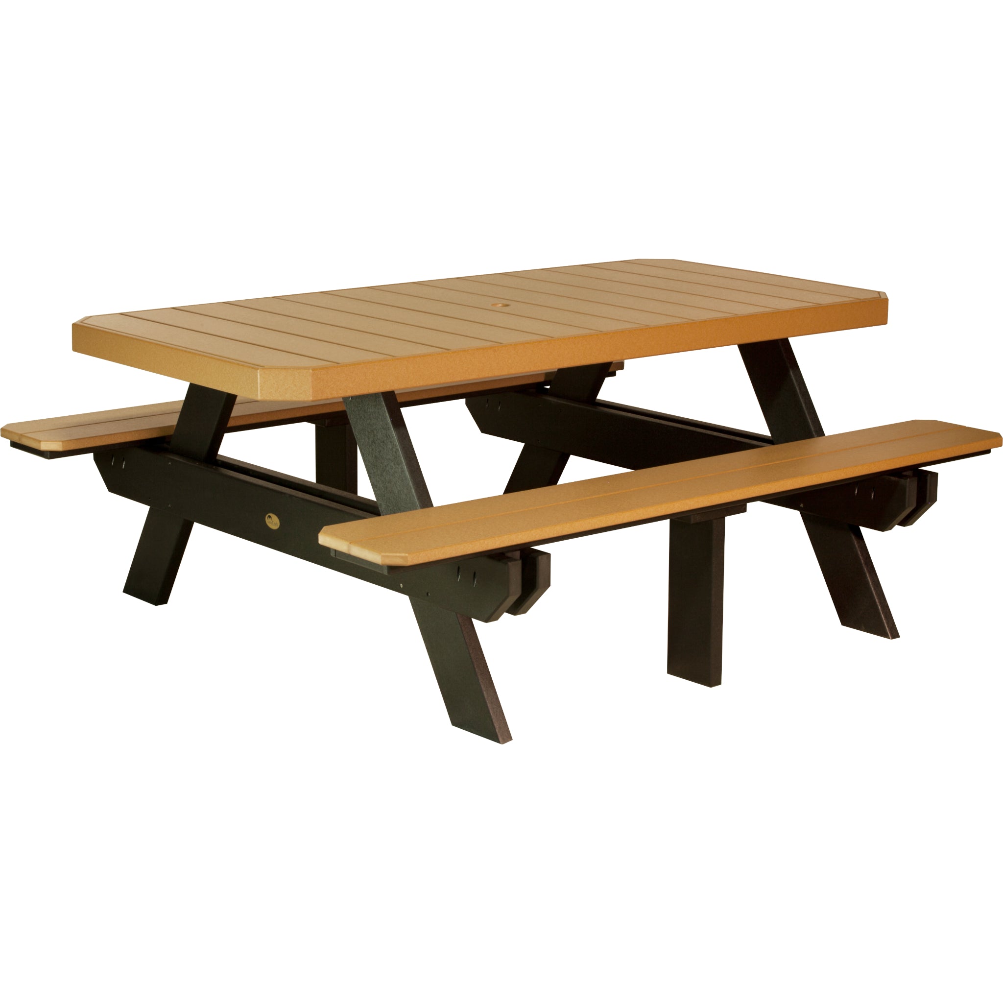 LuxCraft 6′ Rectangular Picnic Table – Outdoor Poly Patio Picnic Table (P6RPT)