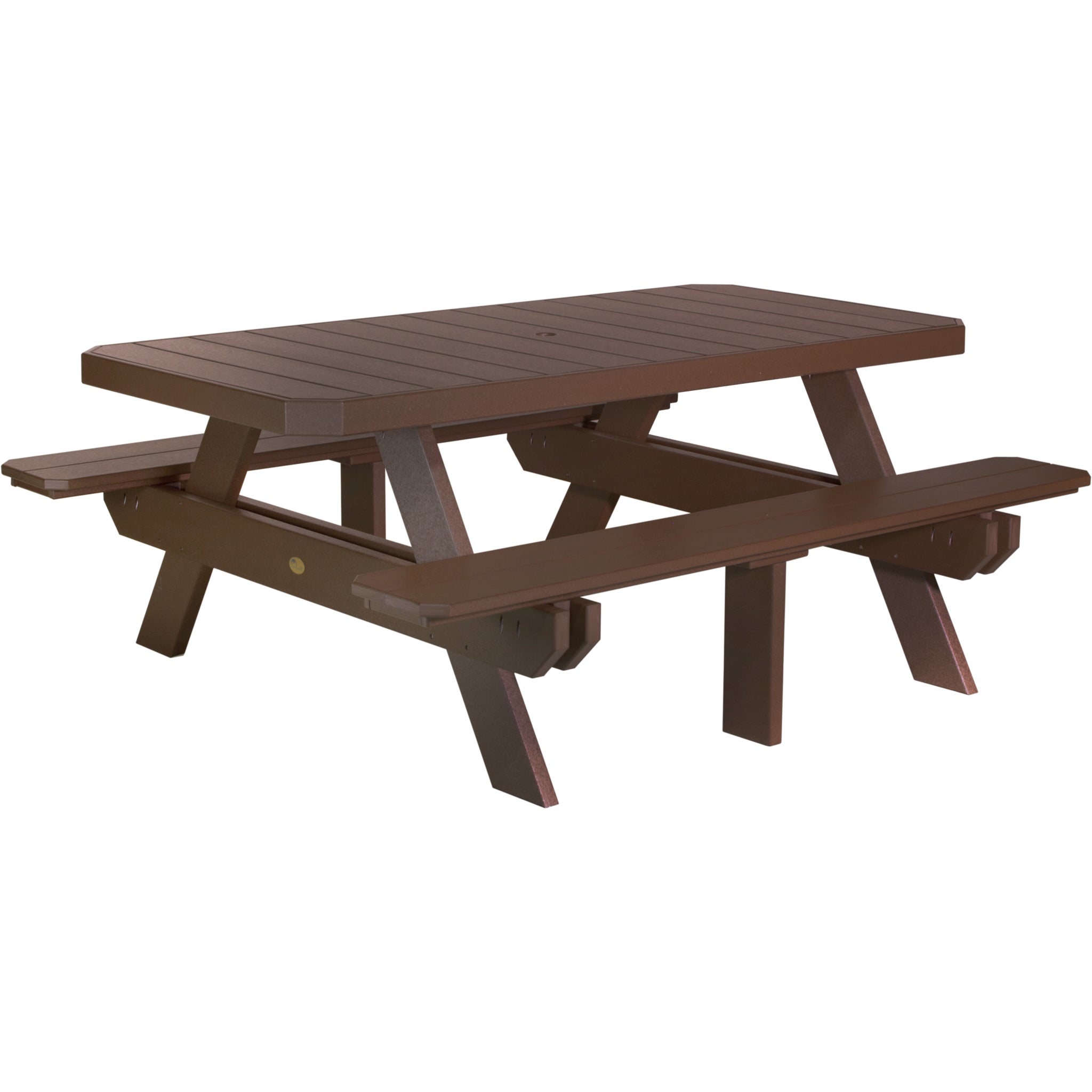 LuxCraft 6′ Rectangular Picnic Table – Outdoor Poly Patio Picnic Table (P6RPT)