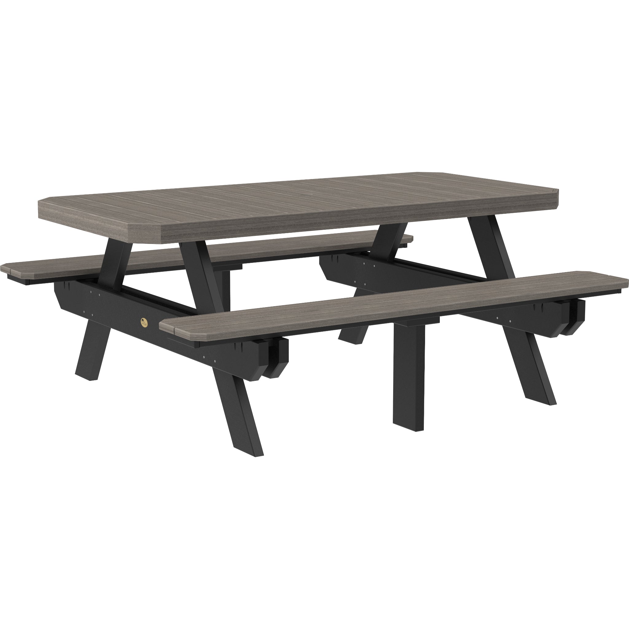 LuxCraft 6′ Rectangular Picnic Table – Outdoor Poly Patio Picnic Table (P6RPT)