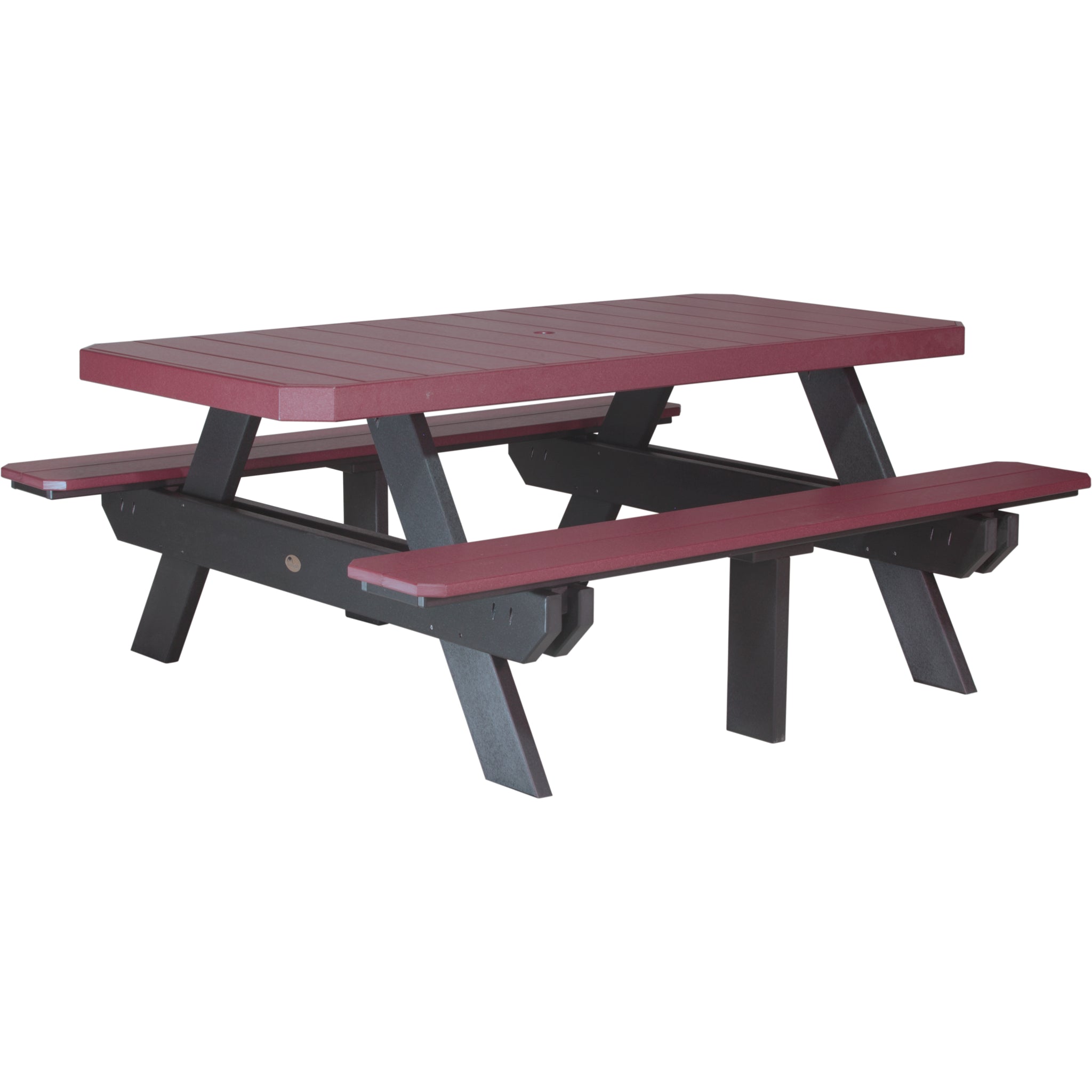 LuxCraft 6′ Rectangular Picnic Table – Outdoor Poly Patio Picnic Table (P6RPT)