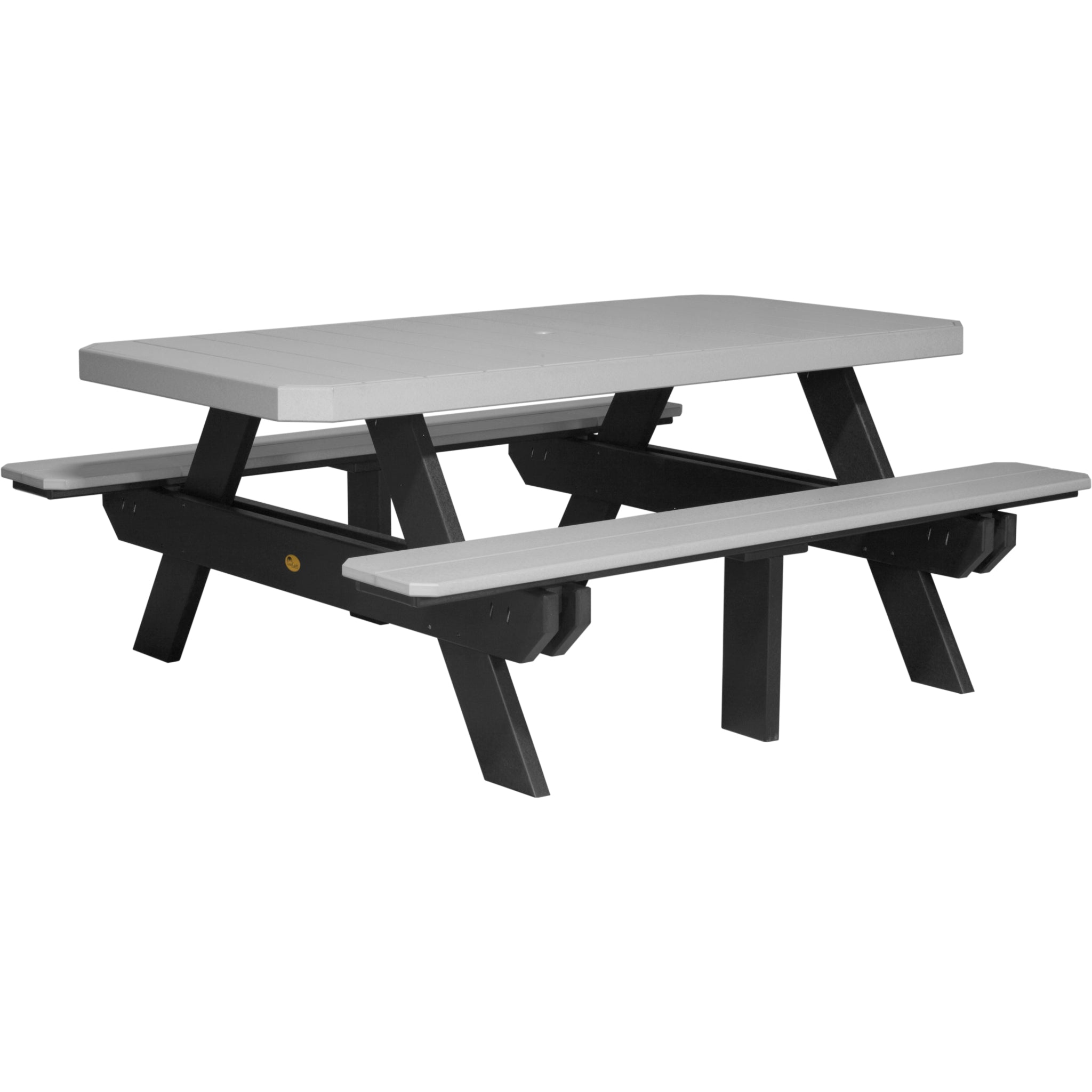 LuxCraft 6′ Rectangular Picnic Table – Outdoor Poly Patio Picnic Table (P6RPT)