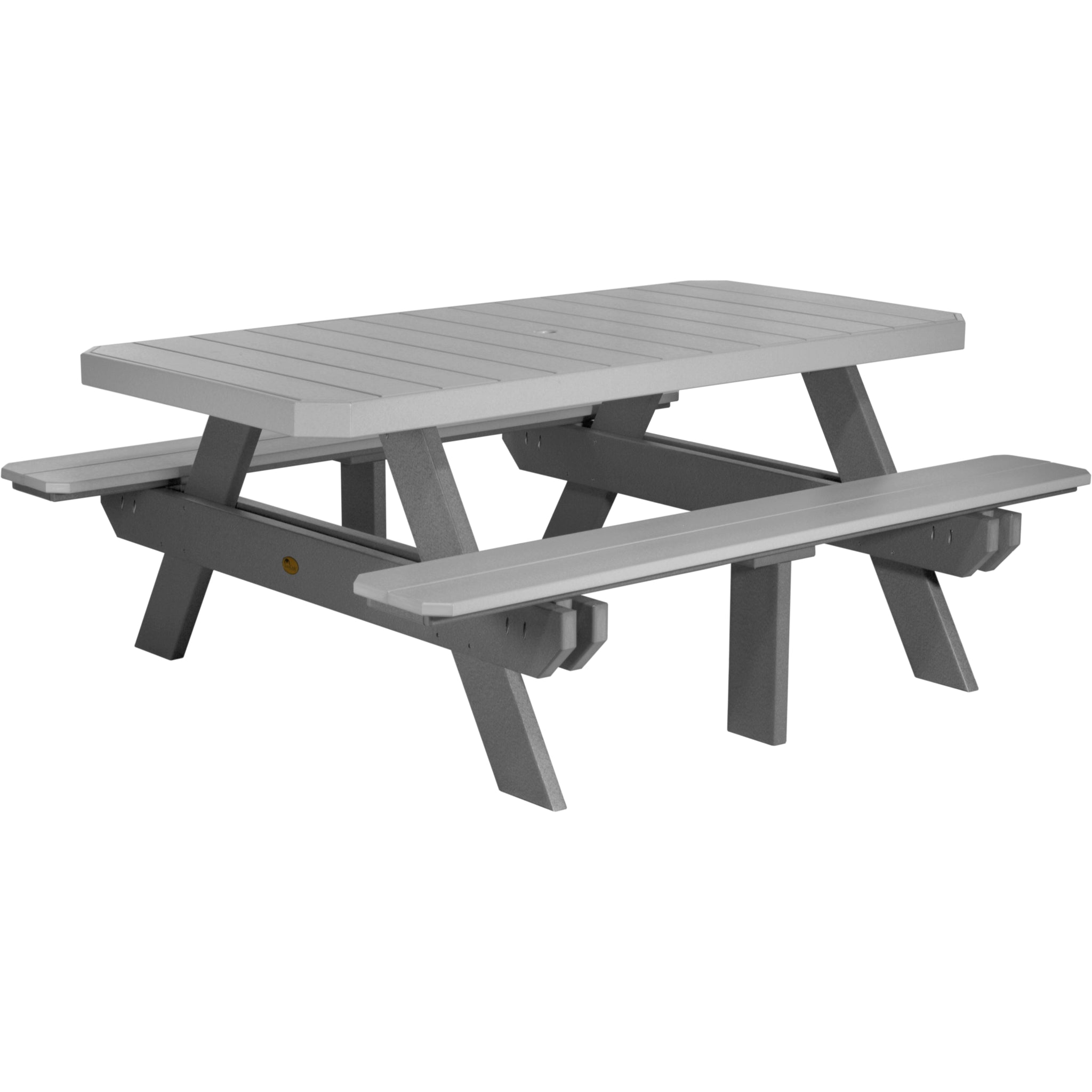 LuxCraft 6′ Rectangular Picnic Table – Outdoor Poly Patio Picnic Table (P6RPT)