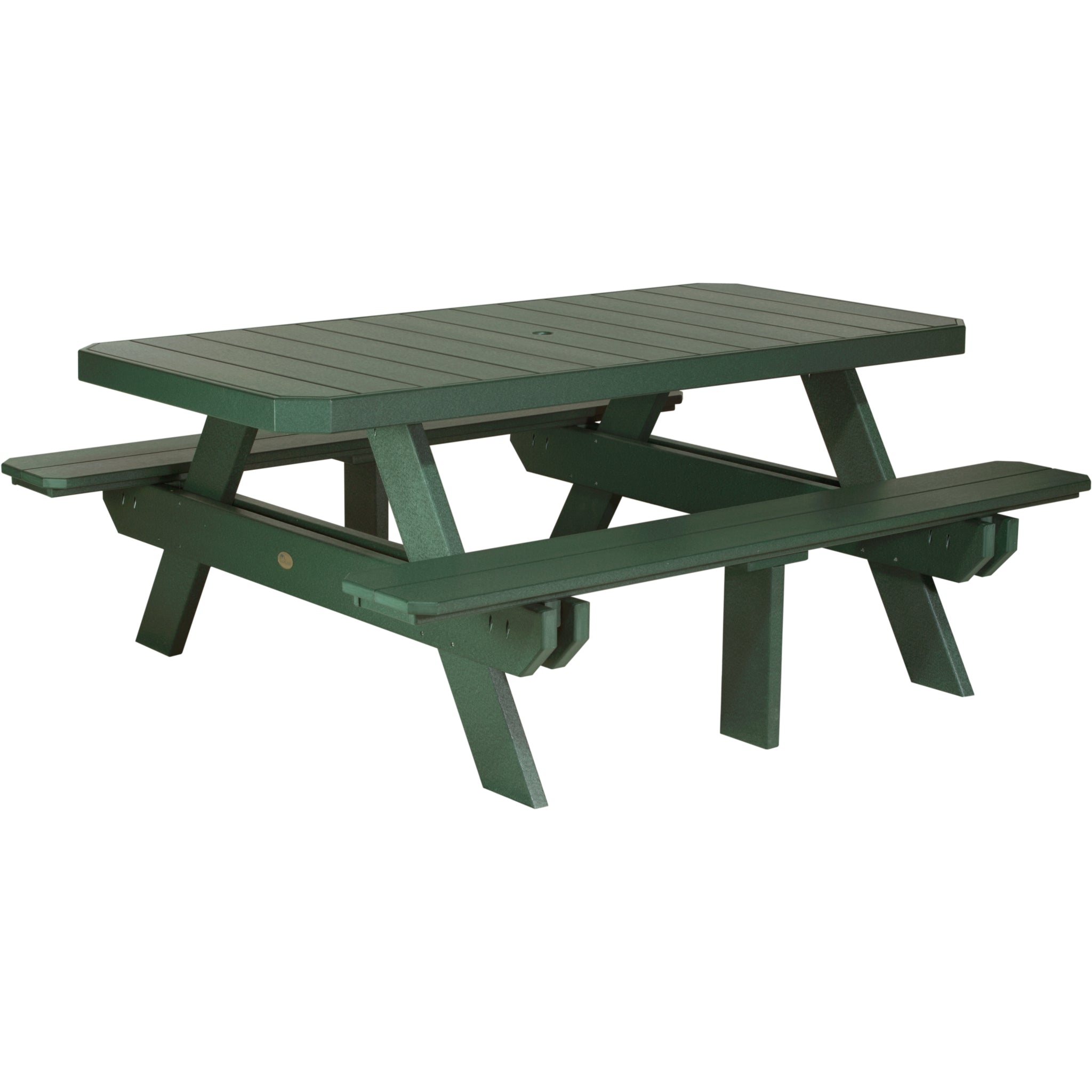LuxCraft 6′ Rectangular Picnic Table – Outdoor Poly Patio Picnic Table (P6RPT)