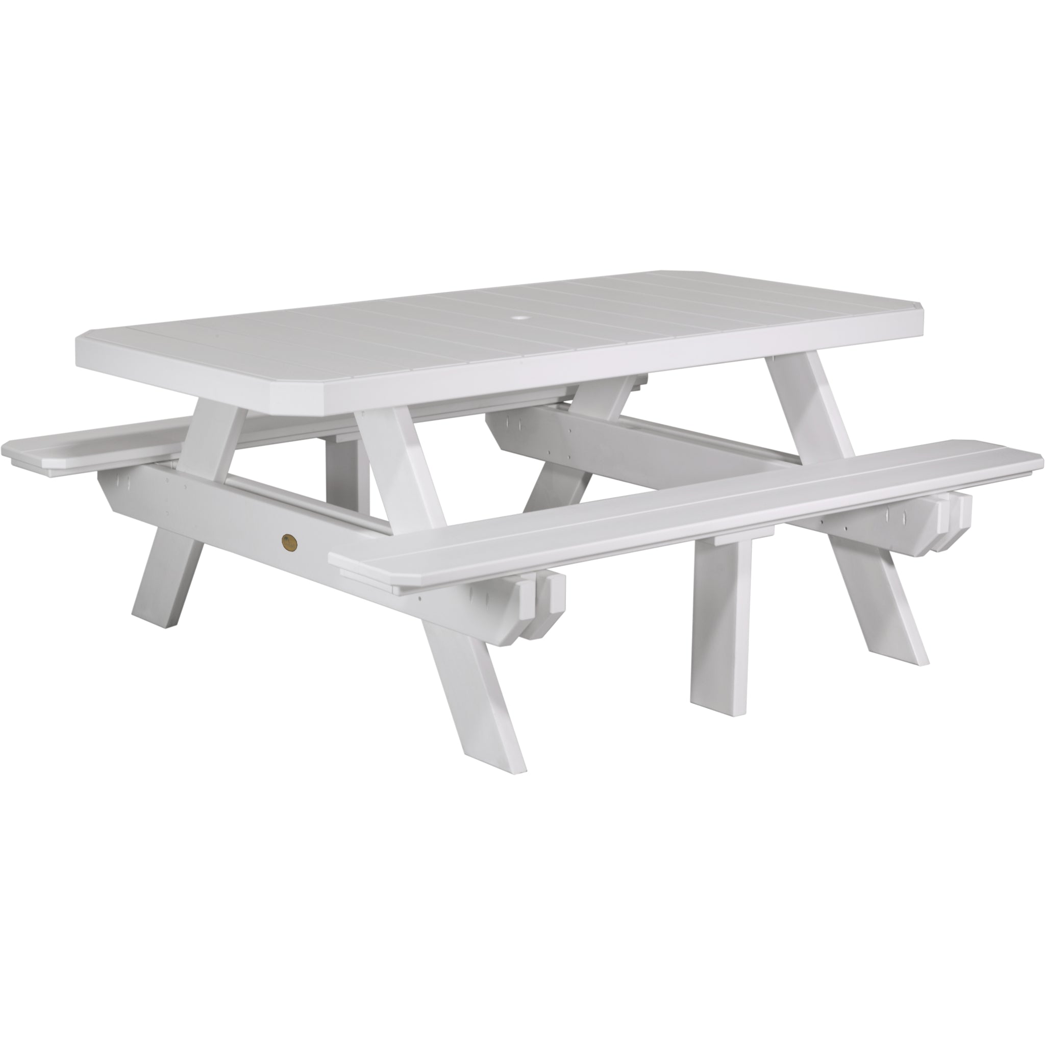 LuxCraft 6′ Rectangular Picnic Table – Outdoor Poly Patio Picnic Table (P6RPT)