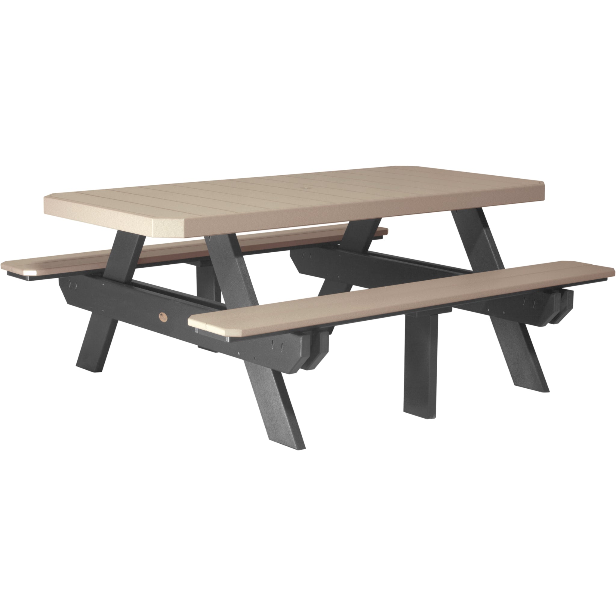 LuxCraft 6′ Rectangular Picnic Table – Outdoor Poly Patio Picnic Table (P6RPT)