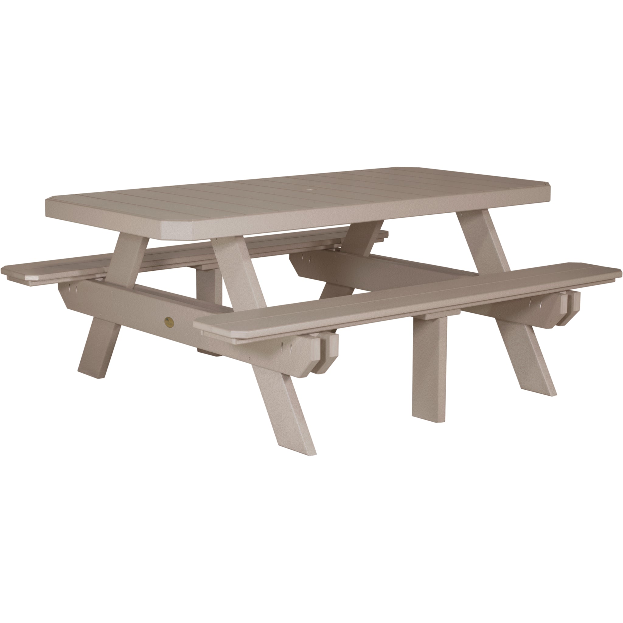 LuxCraft 6′ Rectangular Picnic Table – Outdoor Poly Patio Picnic Table (P6RPT)
