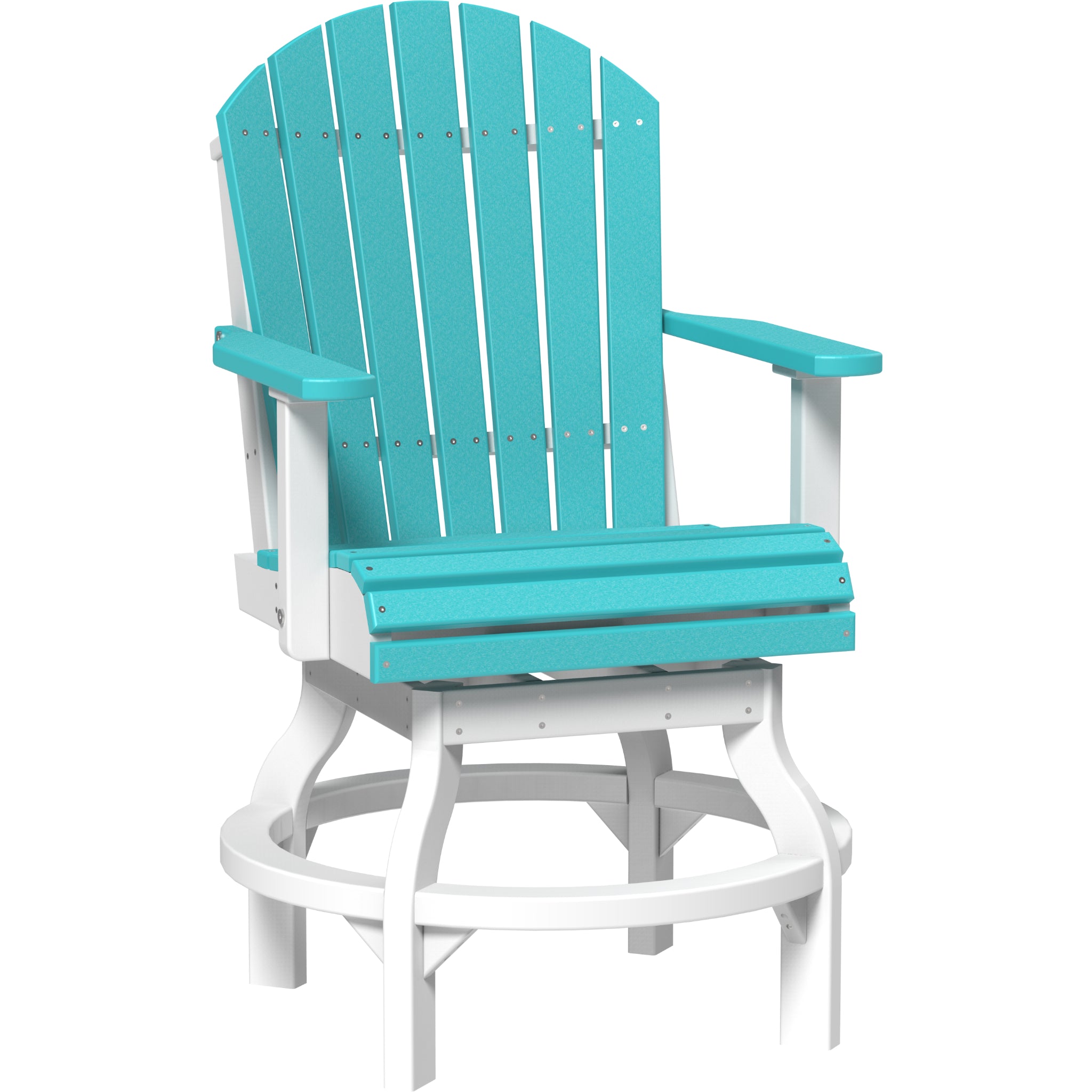 LuxCraft Adirondack Swivel Chair – Outdoor Poly Counter Height Swivel Chair (PASC)