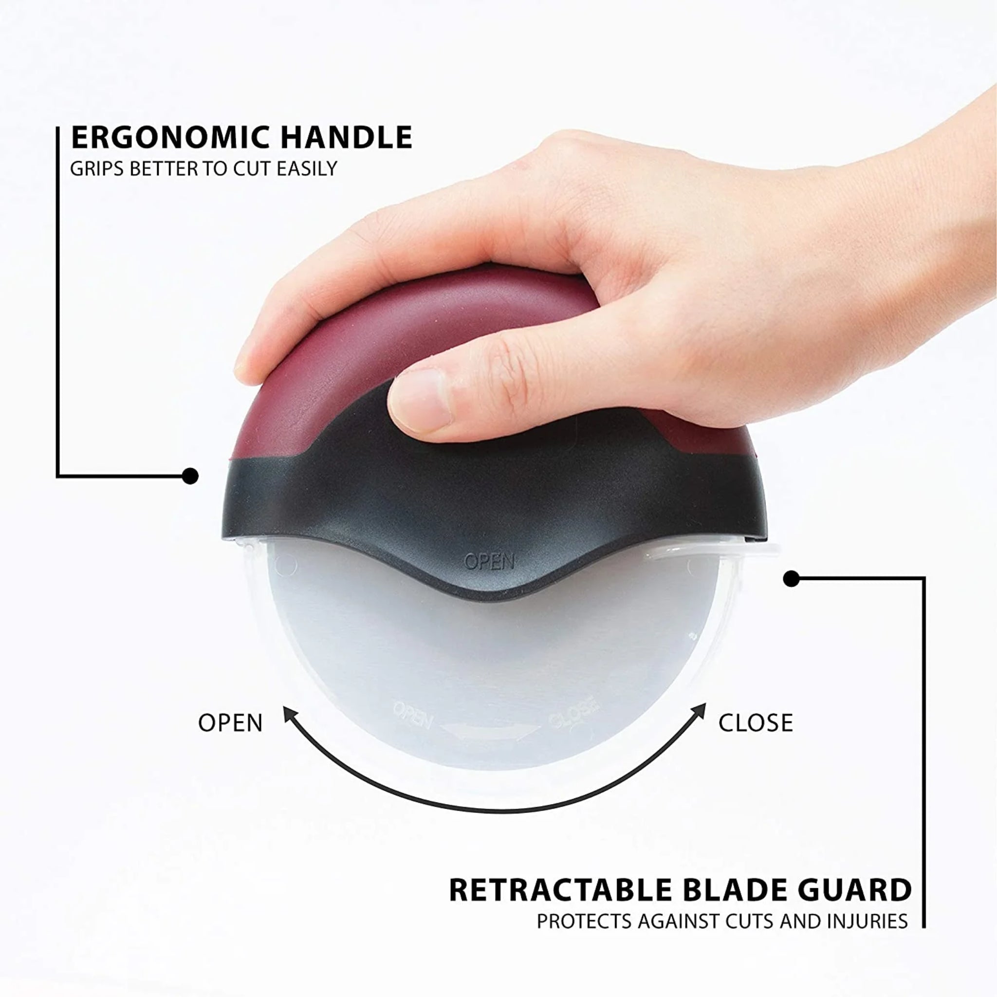 Chicago Brick Oven Aluminum Pizza Cutter - Pizza Wheel Cutter with Blade Guard CBO-A-WHL-CUT-GRD